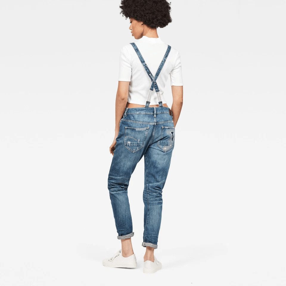 G-STAR Jumpsuit Damen Arc 3D Mid Bf Overall GS Restored Medium Aged Größe: 26 (1-tlg) Stretch-Denim, Mid waist,Verstellbare Träger