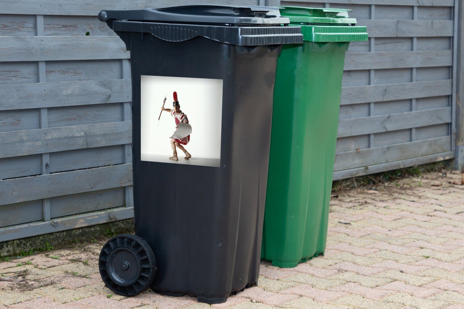 MuchoWow Container, - Weiß Soldat Abfalbehälter Reich - Mülleimer-aufkleber, Sticker, St), Römisches Wandsticker (1 Mülltonne,