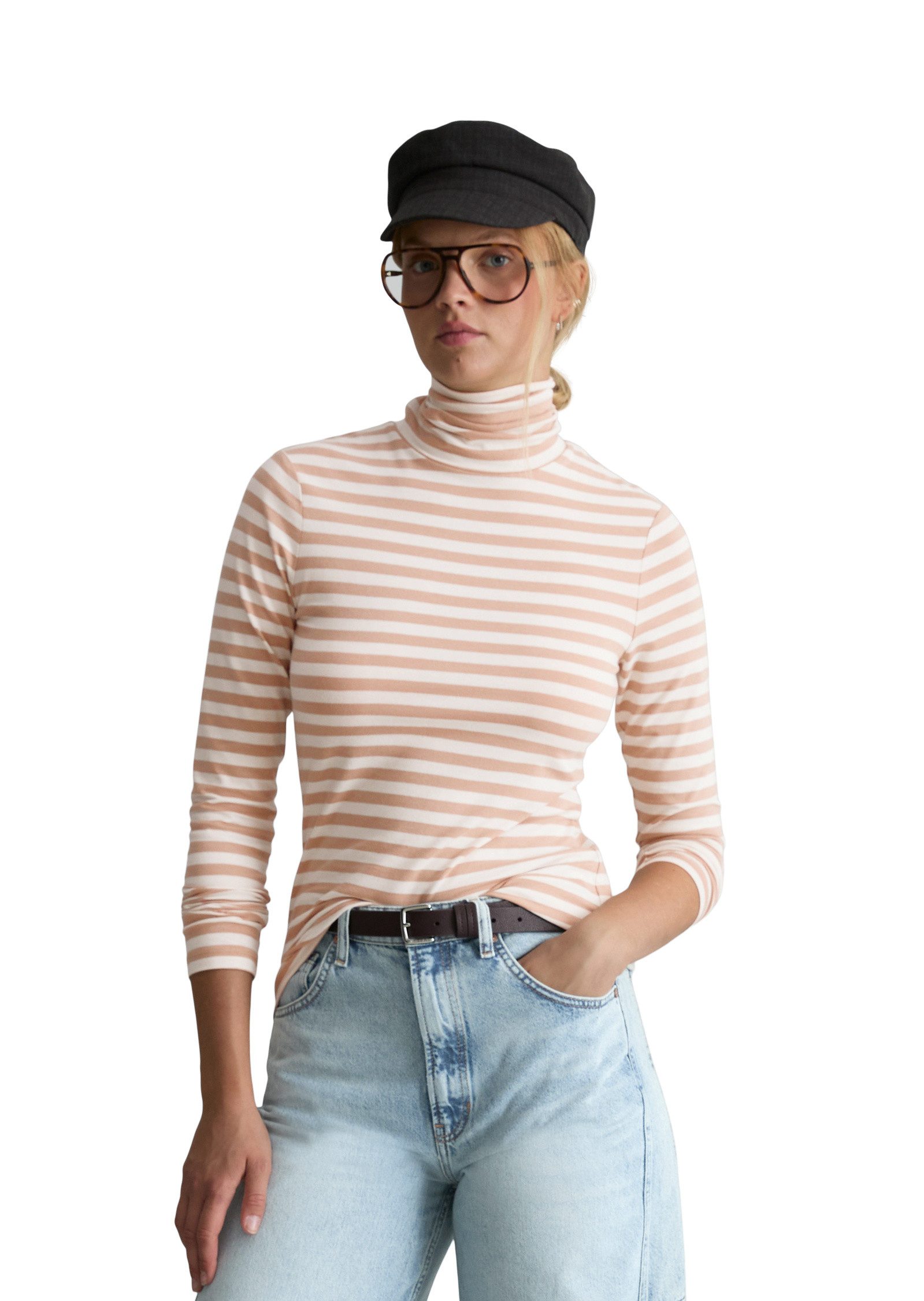 Marc O'Polo DENIM Langarmshirt aus Single Jersey mit Elasthan