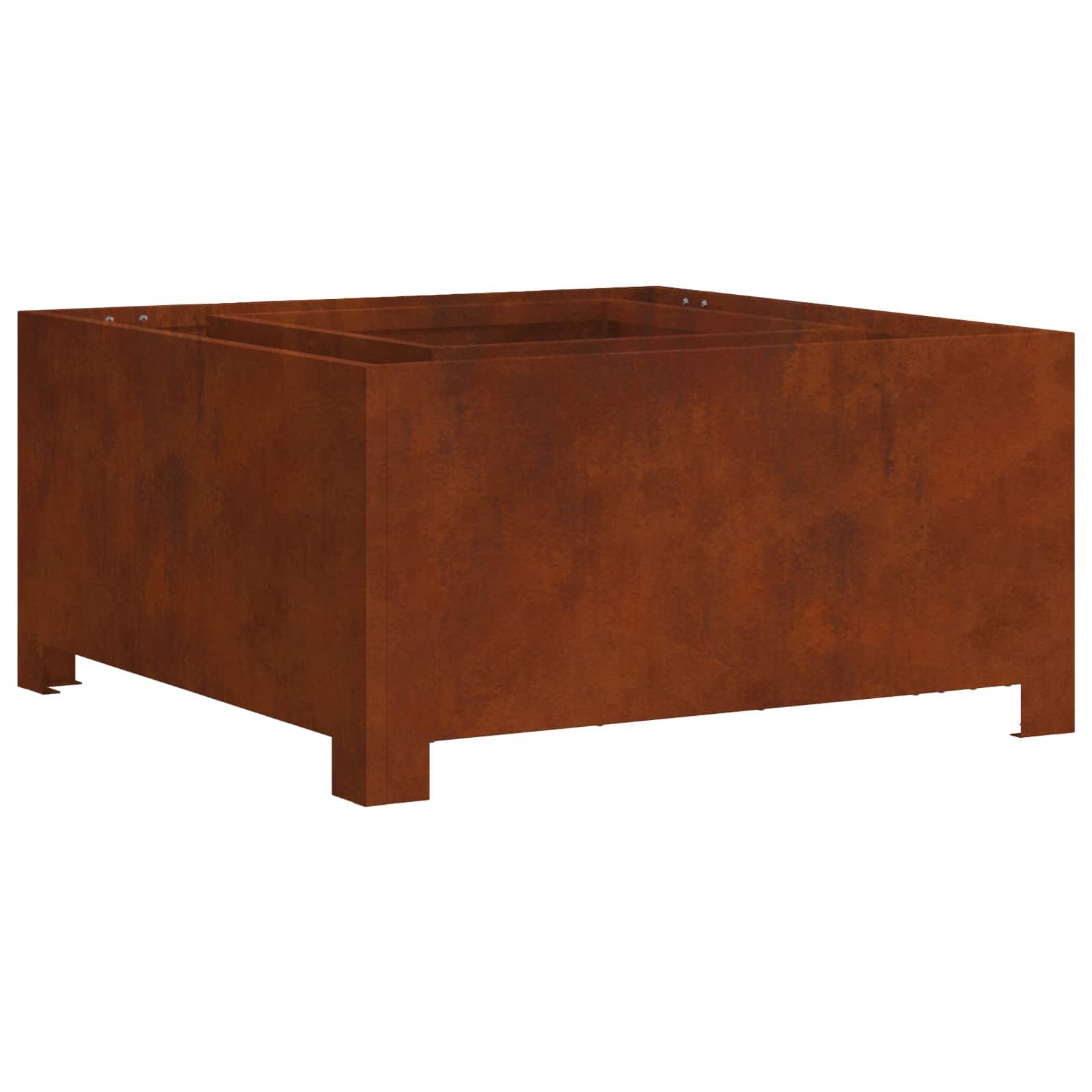 vidaXL Feuerstelle Feuerstelle Braun 60 x 60 x 30 cm Wetterfeststahl, (1-St)