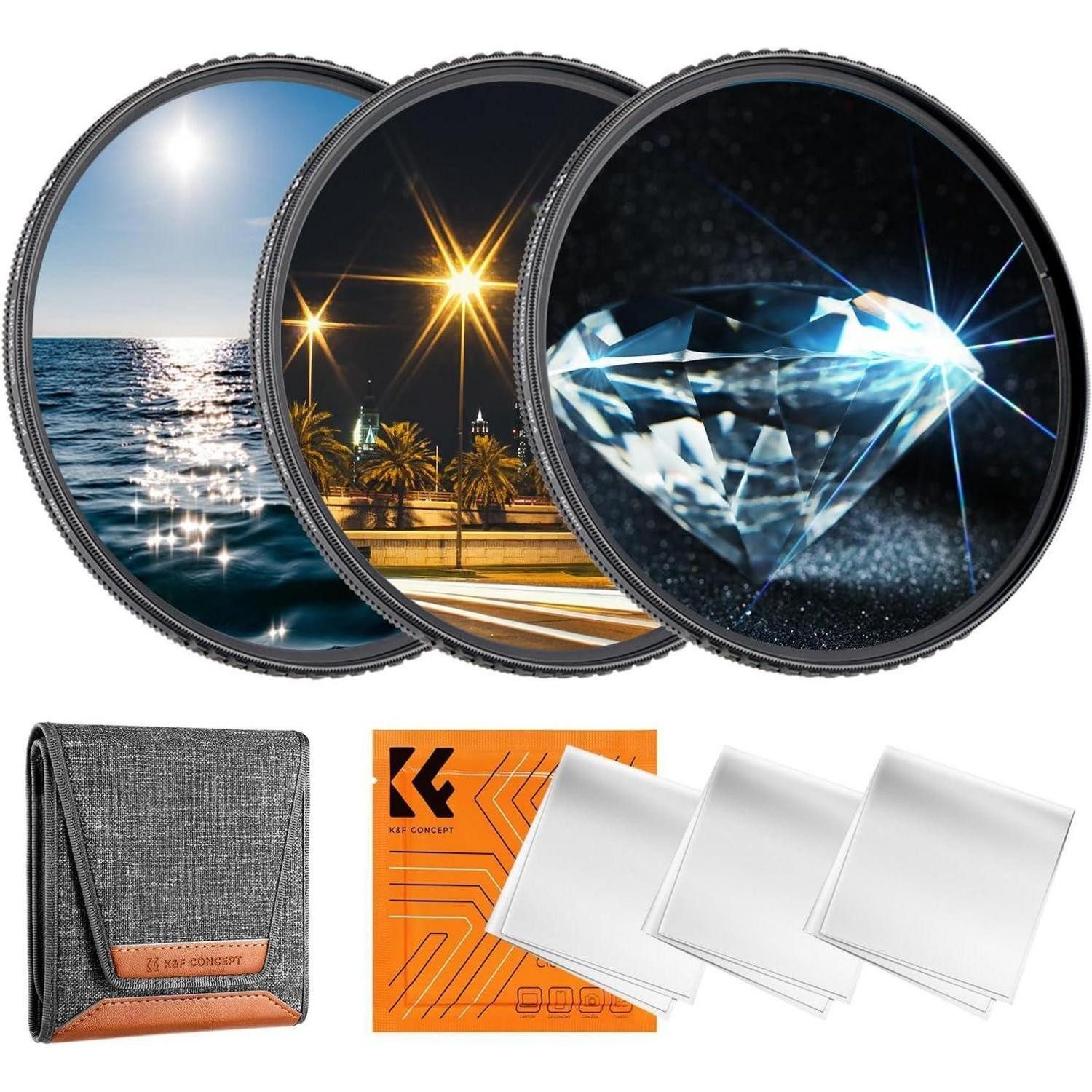 LuxusKollektion Nano K-Serie 49mm Sternfilter 4, 6, 8 Punkte für Sternenlicht-Effekte Sternfilter