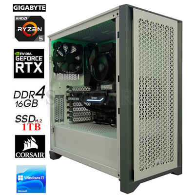Snogard GamingLine R5-5600X 16GB RTX4060TI 1TB-M2 W11H Gaming-PC (AMD Ryzen 5 5600X, RTX 4060 Ti, Luftkühlung, Windows 11, DDR4, 16GB 3200MHz)