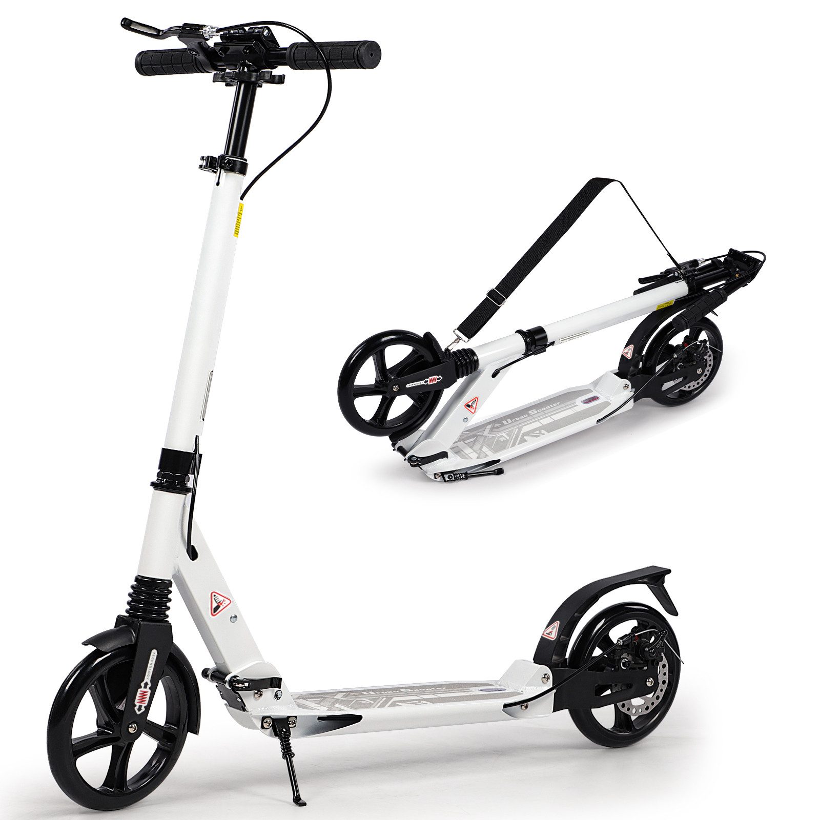 H.yeed Tretroller Kickscooter für Kinder ab 8–12 Jahren, mit Scheibenbremsen, Cityroller für Erwachsene mit Stoßdämpfung