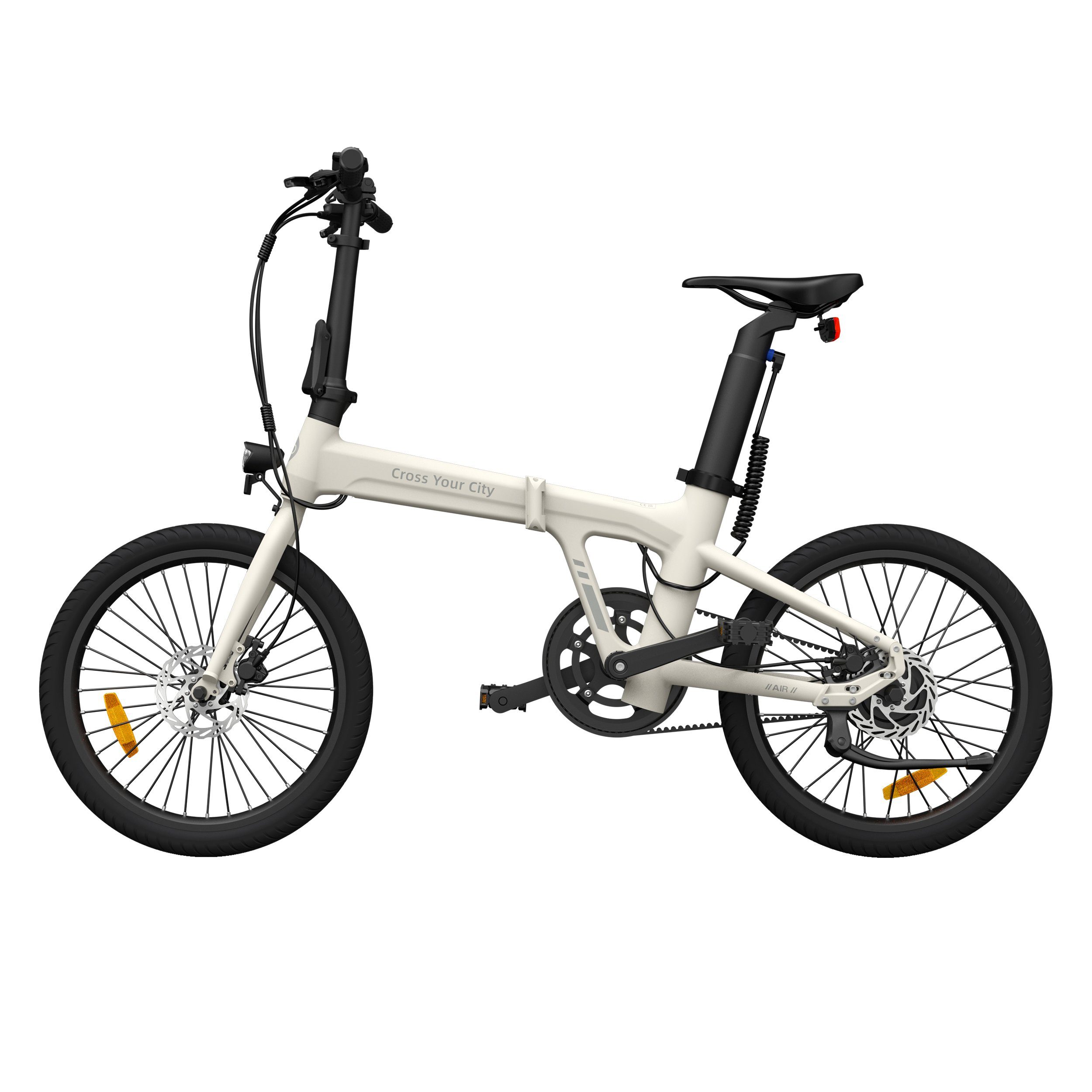 Revolution, E-Bike Ultraleichtgewicht Gang, E-Fahrrad 17,5 ebike Faltbares 20 Weiß KG, Damen/Herren,Lampe Heckmotor, ADO Air 1