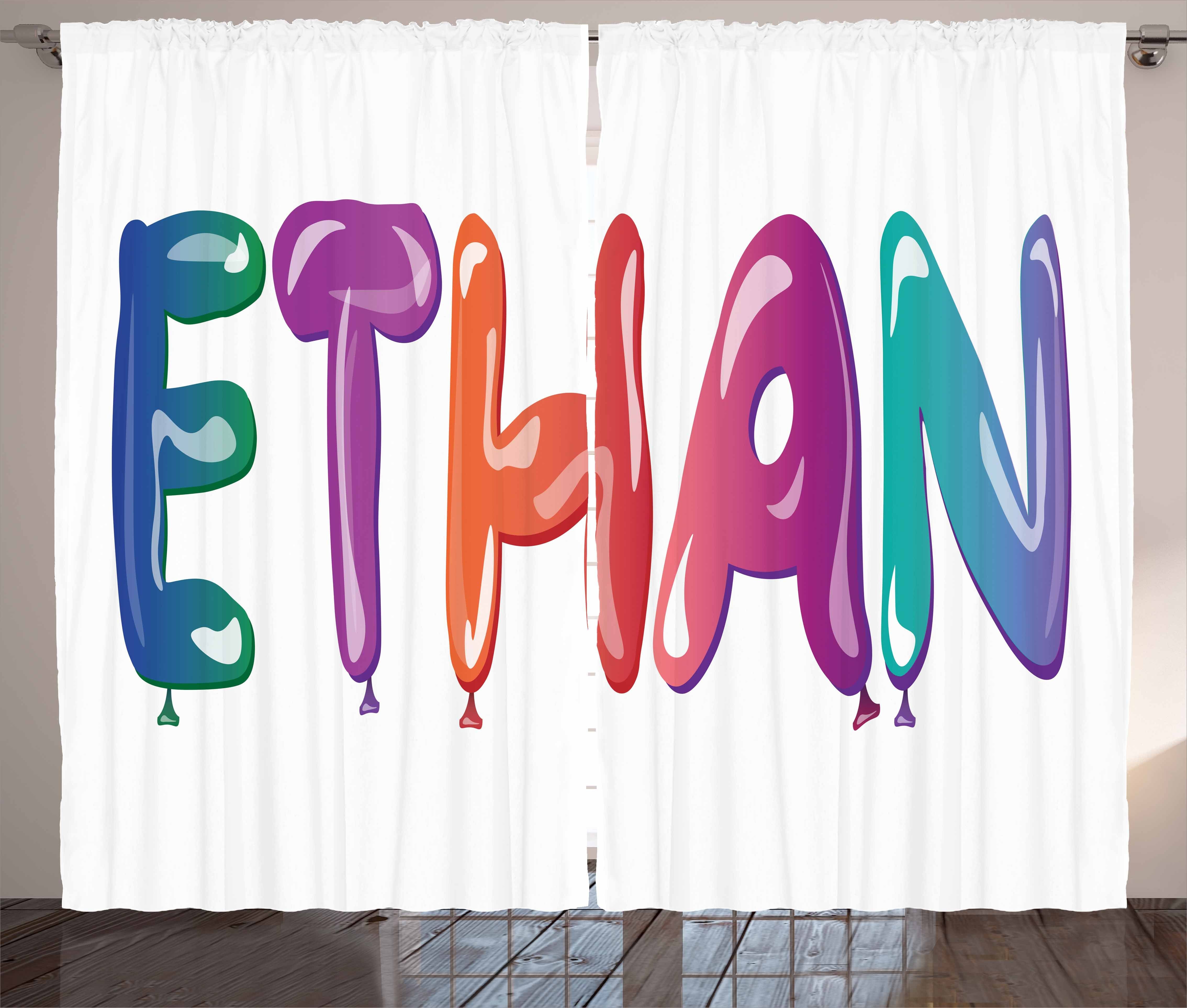 Gardine Schlafzimmer Kräuselband Ethan Geburtstag Vorhang Gute Abakuhaus, Haken, und mit Luftballons zum Schlaufen Alles