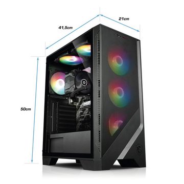 Kiebel Allround PC (AMD Ryzen 5 AMD Ryzen 5 4600G, Radeon, 16 GB RAM, 500 GB SSD, Luftkühlung, RGB-Beleuchtung)