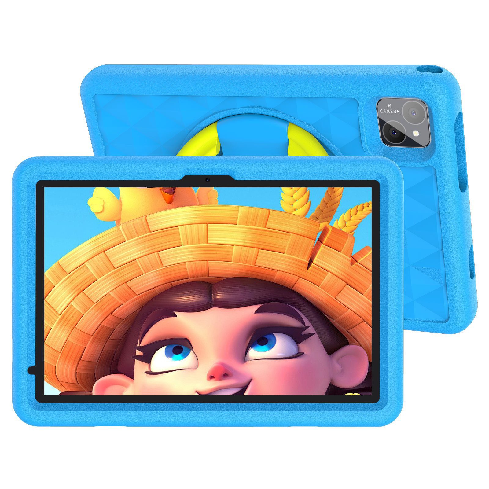 VASOUN TAB11 Kinder-Tablet 10 Zoll, 128 GB, leichtes EVA-Schutzgehäuse Tablet (1TB Erweiterung,vorinstallierte Kindersoftware,Tablet mit Silikonhülle)