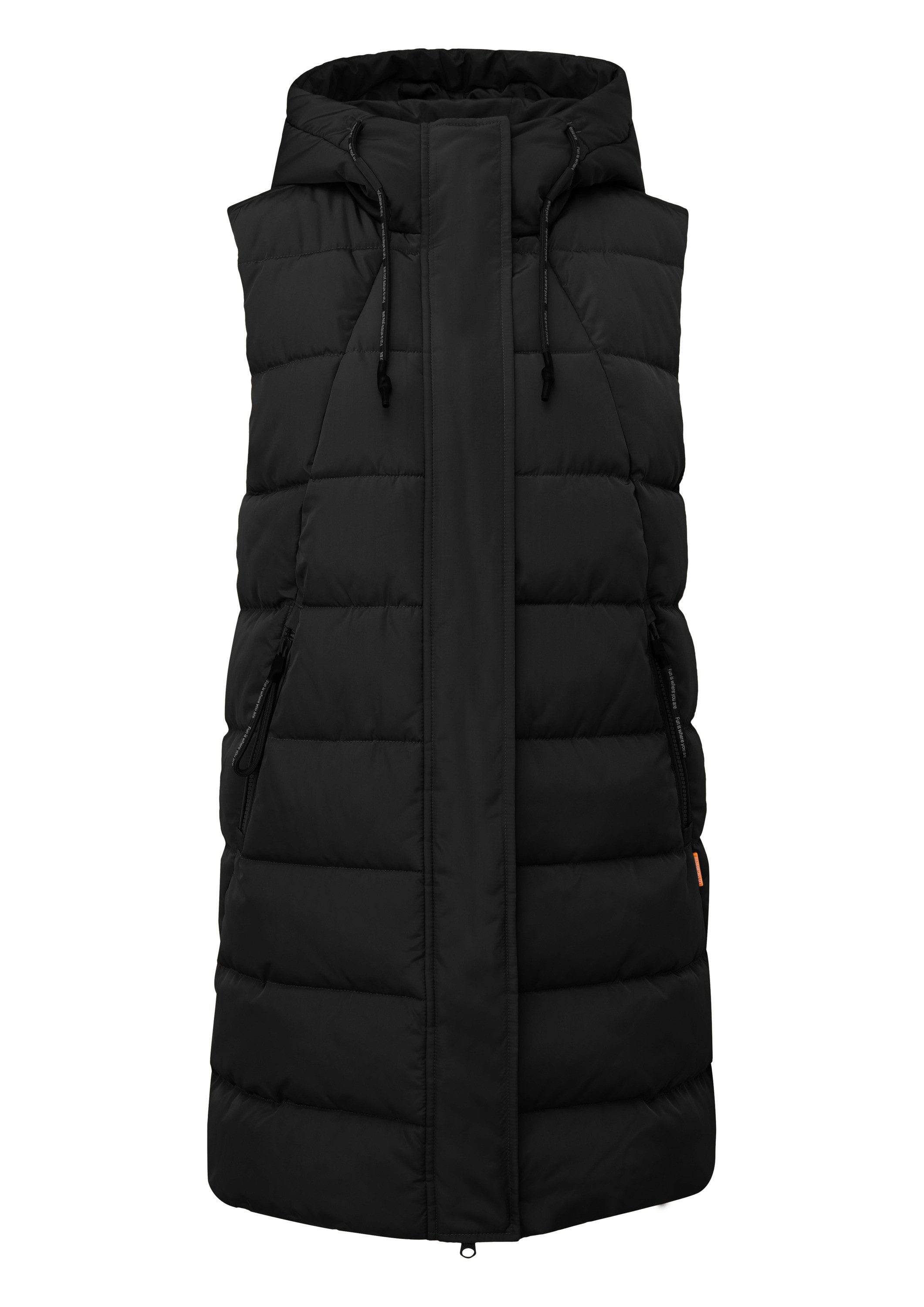 QS Outdoorjacke Outdoor-Weste Warm wattierte Steppweste mit Kapuze