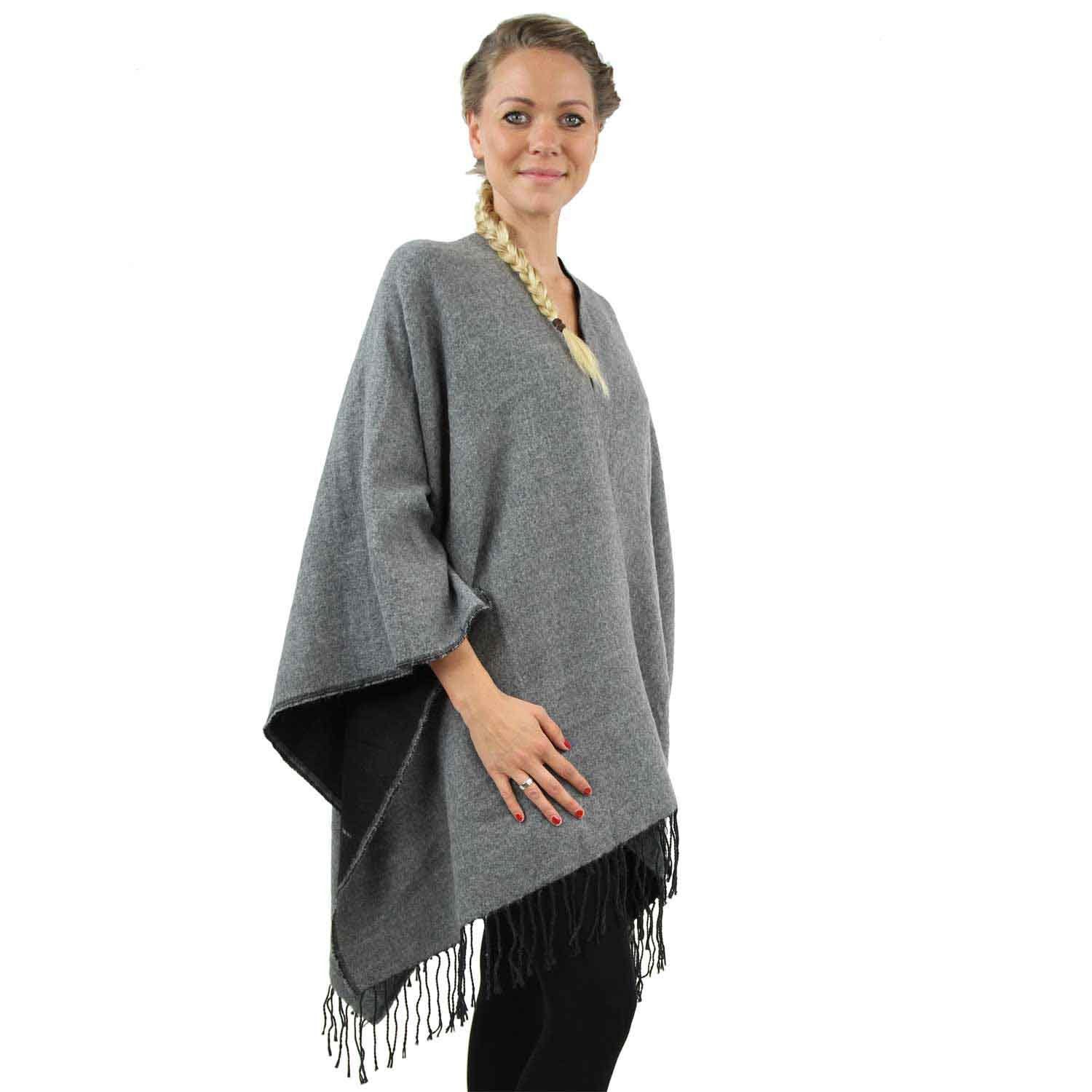 Antonio Poncho Antonio Wohlfühl-Poncho Damen Winter grau günstig online kaufen
