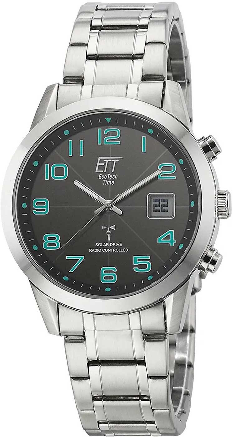 Funkuhr Herrenuhr mit Funk-Solaruhrwerk - Eco Tech Time Modell: EGS-11500-22M