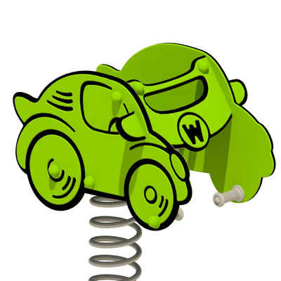 Wickey Federwippe Federtier PRO Auto "Bumpey", Gartenwippe, Wipptier (Set zum Einbetonieren oder Verschrauben) Entwickelt gemäß EN1176, zu 80% aus recyceltem Material