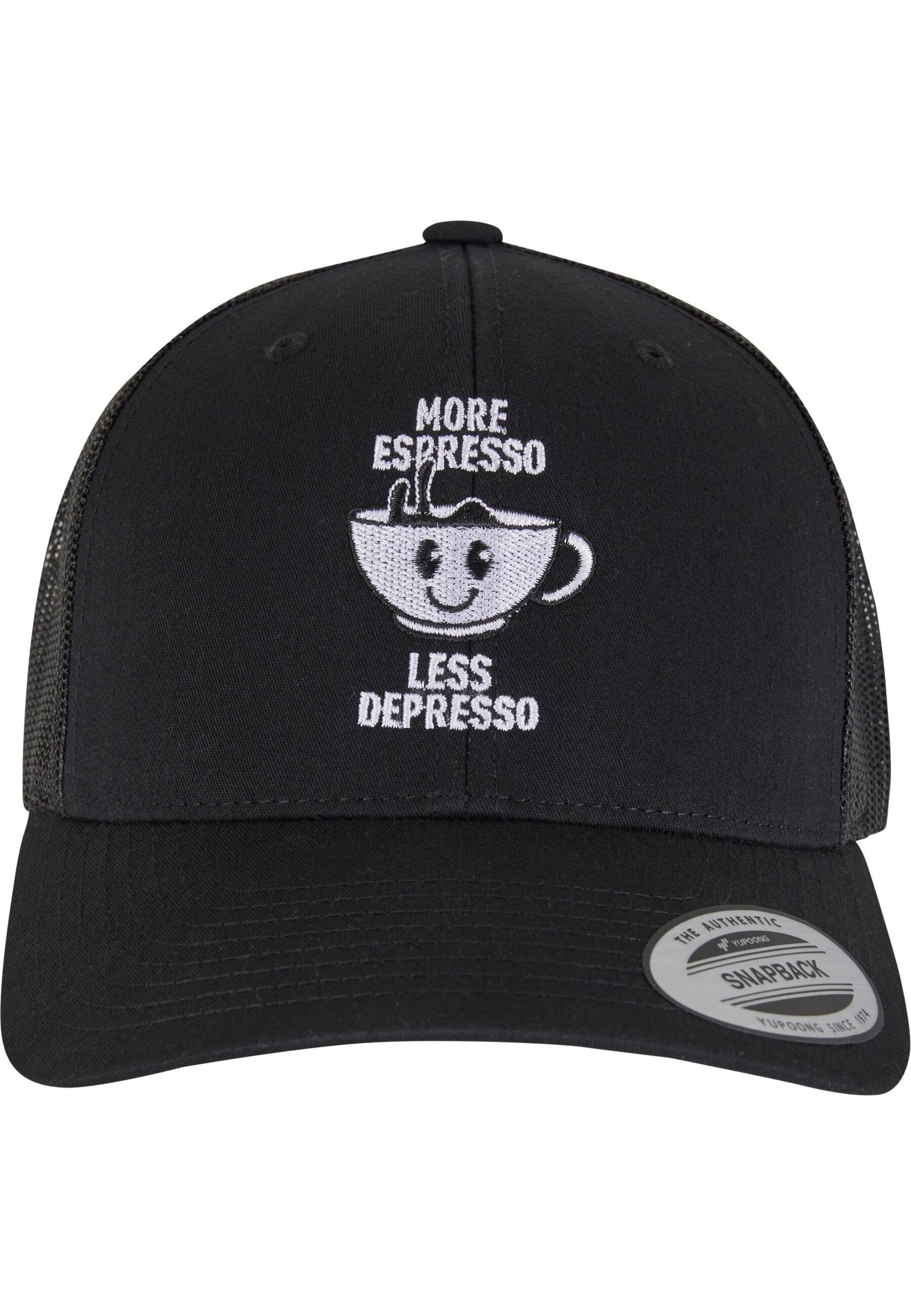 Trucker Cap MisterTee More Espresso Less Depresso Retro Trucker