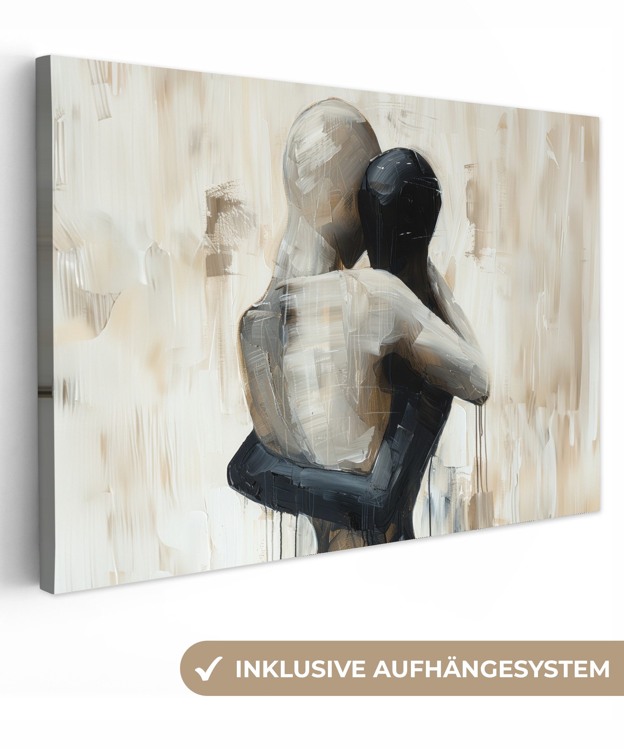 OneMillionCanvasses® Leinwandbild Abstrakt - Liebe - Schwarz und weiß - Mod günstig online kaufen