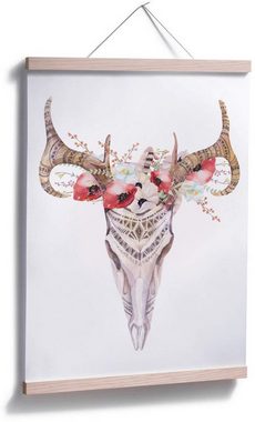 Wall-Art Poster Boho Hirsch Geweih Blumen, Tiere (Set, 1 St), Poster ohne Bilderrahmen