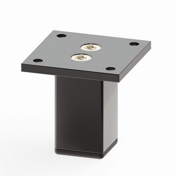 sossai® Möbelfuß Aluminium Möbelfüße in Schwarz, (4-St)