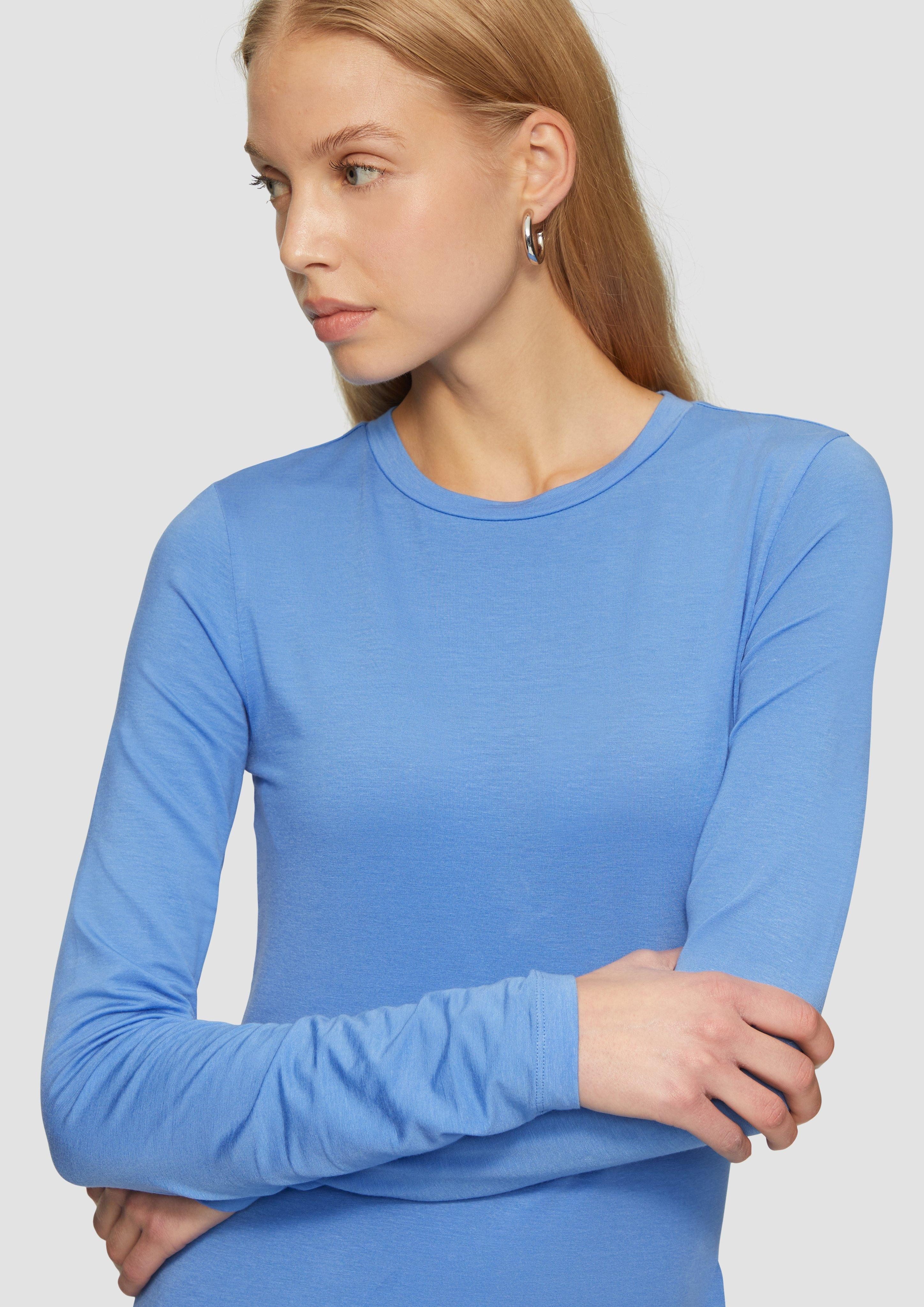 QS Langarmshirt Weiches Longsleeve aus Lyocellmix günstig online kaufen
