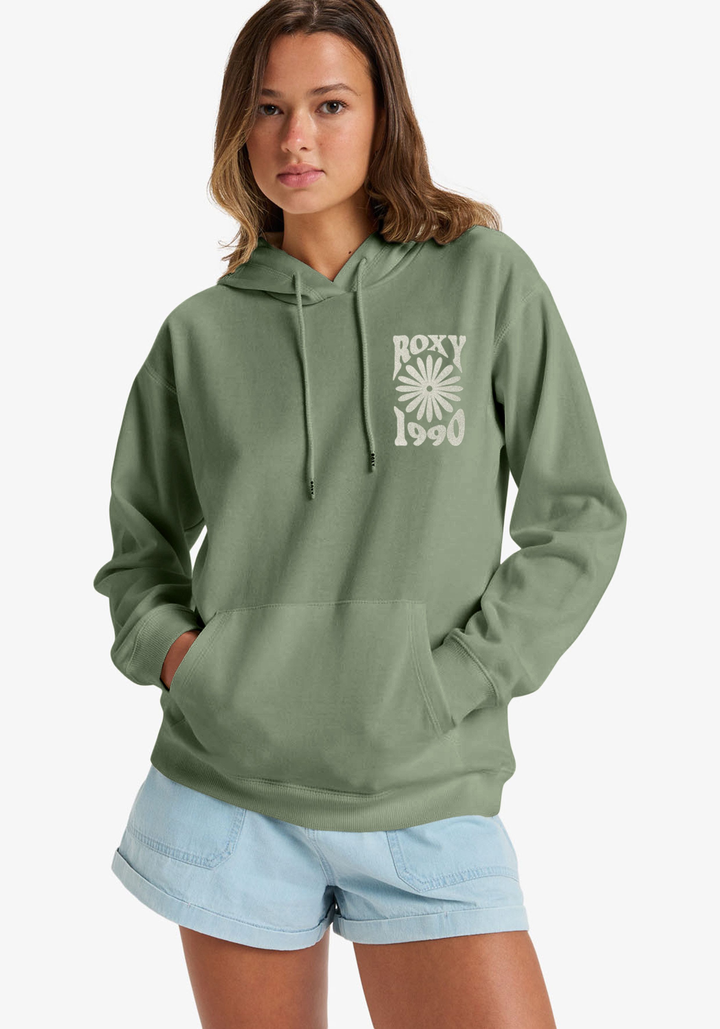 Roxy Kapuzensweatshirt SURF STOKED HOODIE TERRY VINT Langarm-Design, aus Baumwolle und Polyester, sportlicher Schnitt