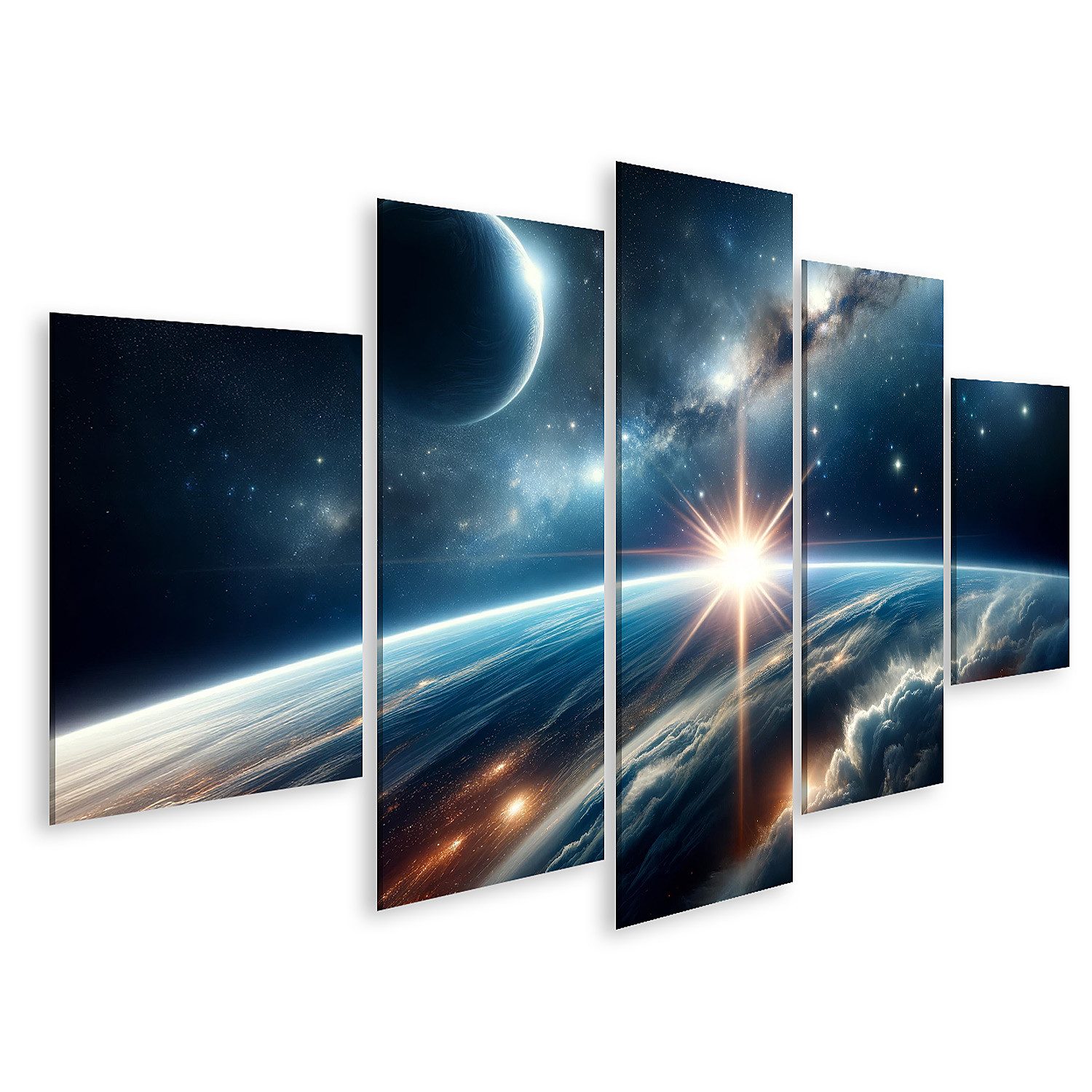 Leinwandbild Erhabene Sonnenaufgang an der Weltraumgrenze