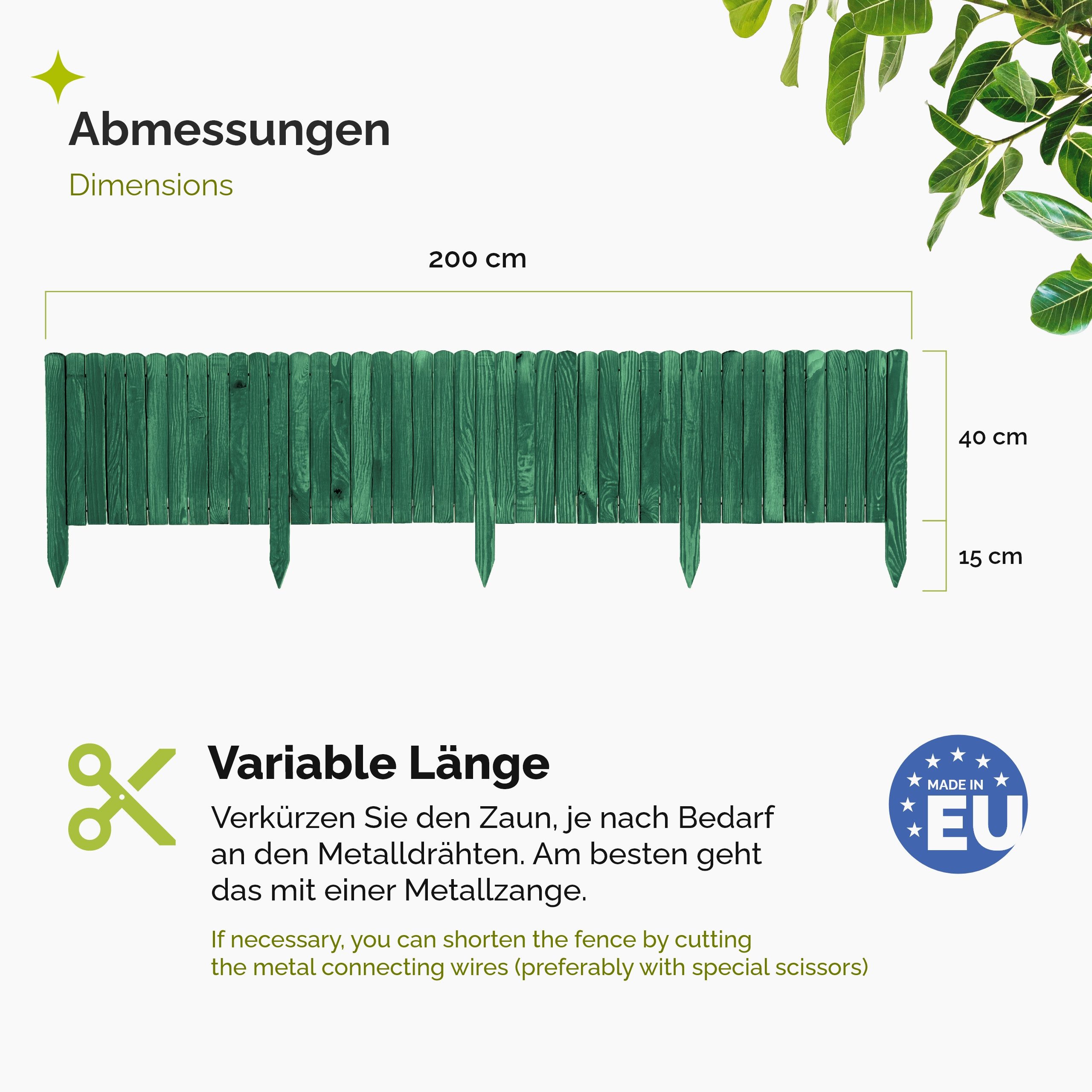 Garronda Zaun Rasenkante Holz Beeteimfassung 200 günstig online kaufen
