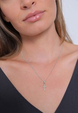 Elli Kette mit Anhänger Kreuz Religion Stern Details 925 Silber, Kreuz