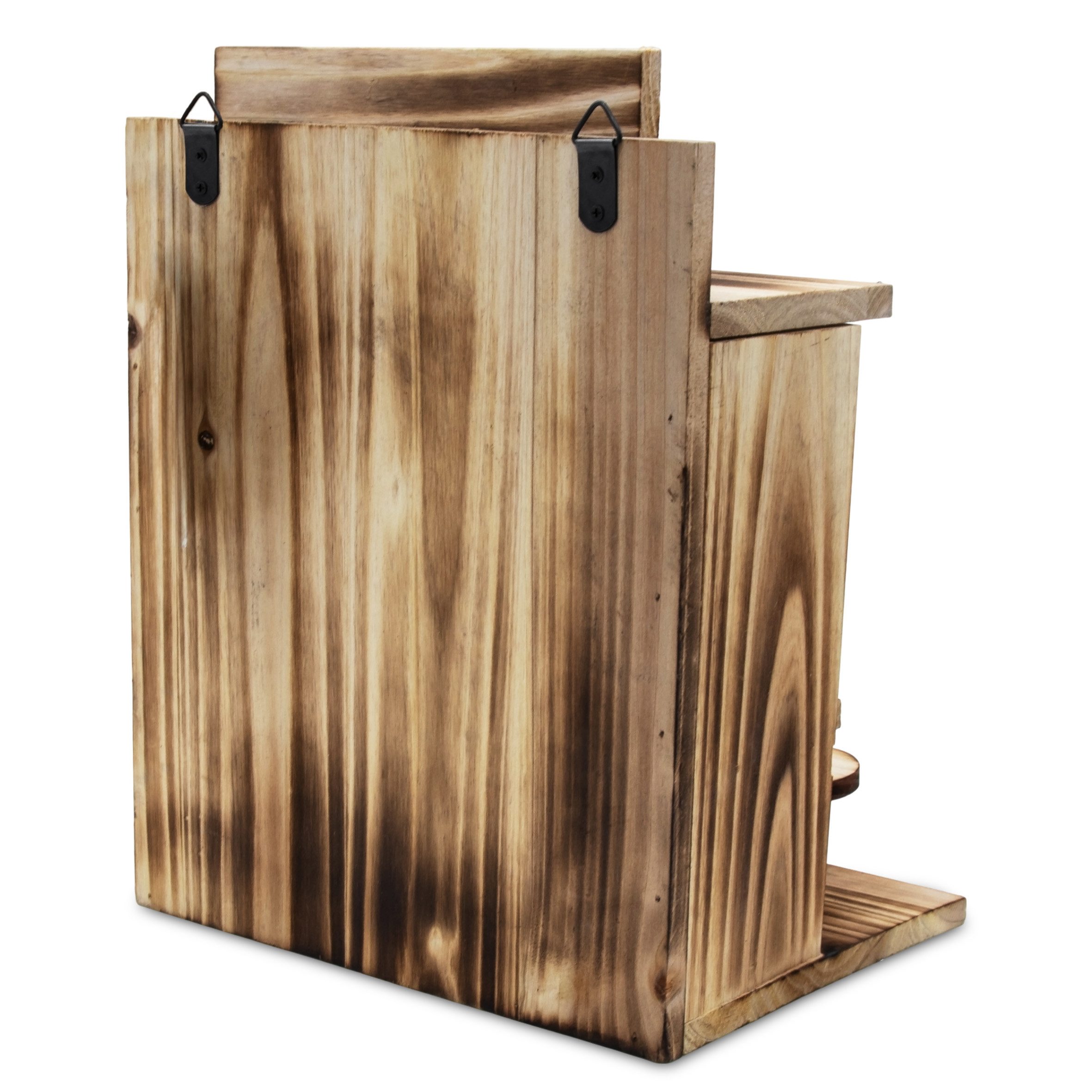 Spetebo Futterstation Eichhörnchen Futterstation NUT BAR aus Holz - 32 x 24 cm, Holz / Acryl, Praktischer Klappdeckel