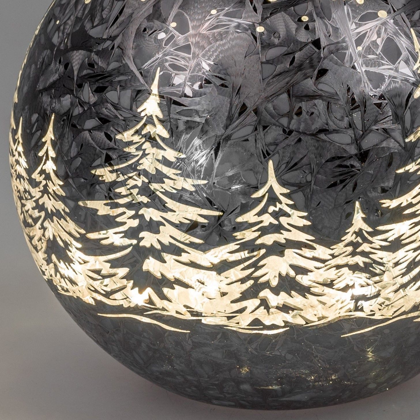 formano Skulptur Frosty Winterwald, mit Timerfunktion, Grau, Winterwald, H: 34cm