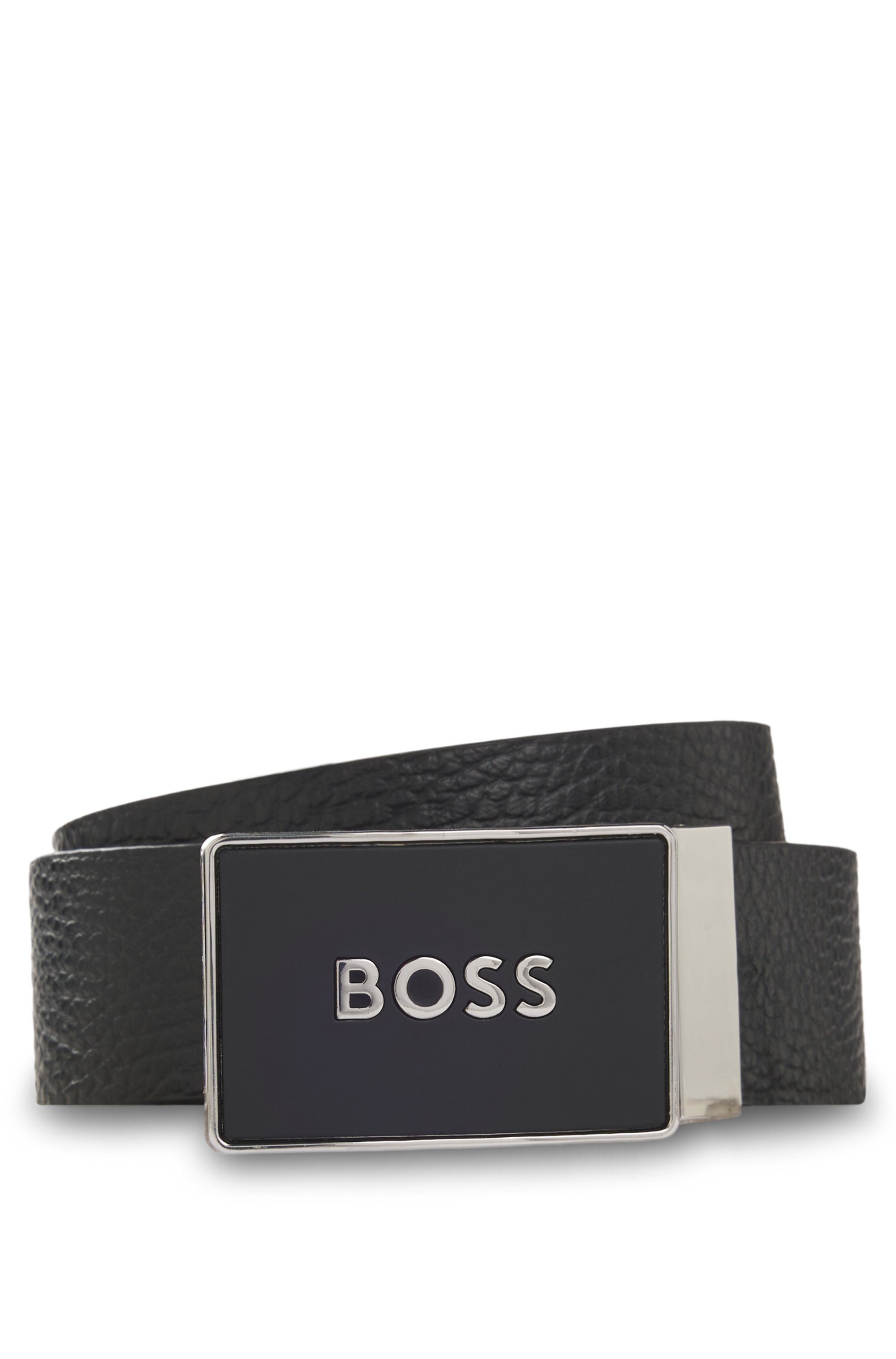 BOSS Ledergürtel BOSS_Icon-M_Sr35_grp mit Markenlabel