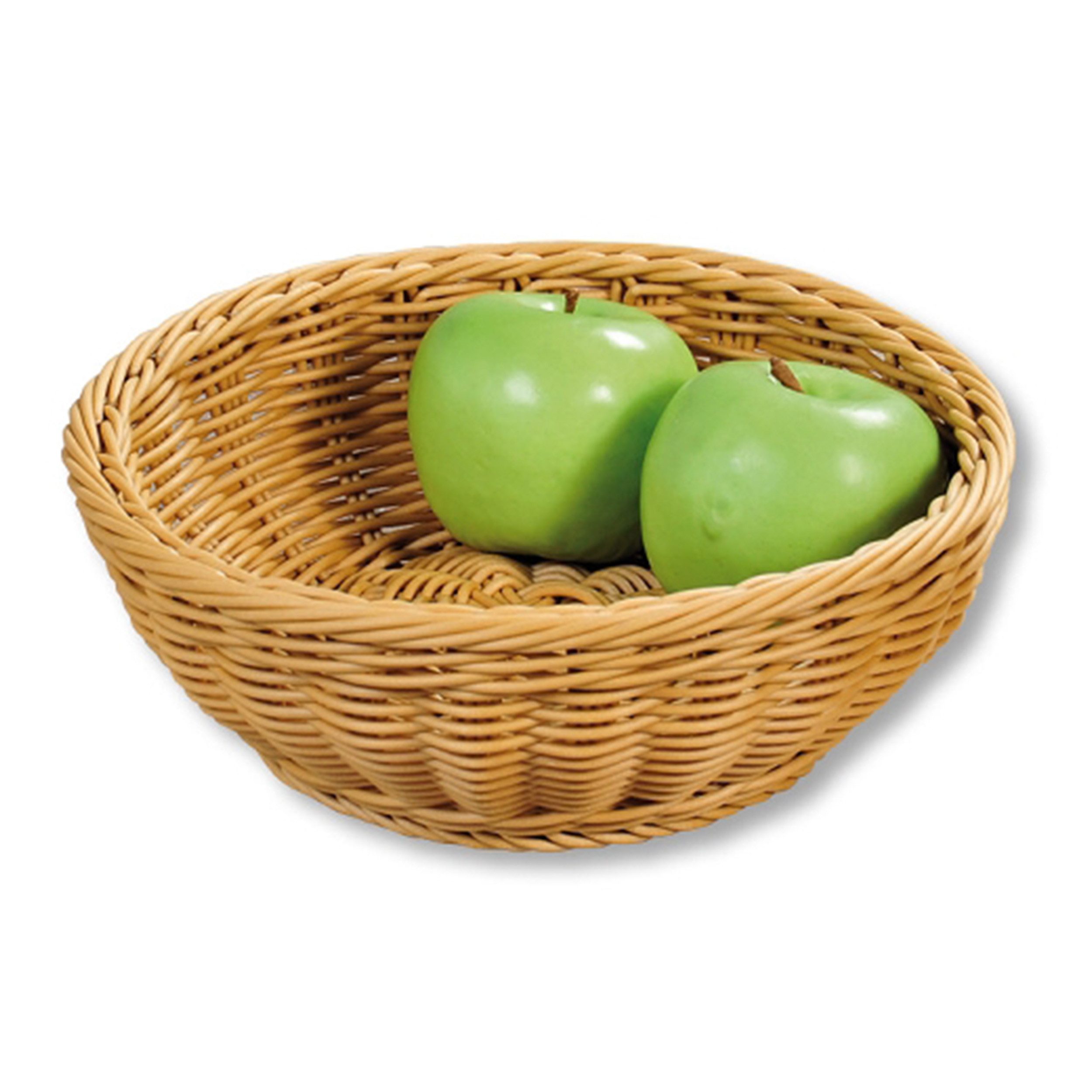 Kesper Brotkorb Kesper Brotkorb Rund Ø 24 cm – Kunststoff Braun/Natur Optik, Kunststoffgeflecht, Lebensmittelgeeignet, spülmaschinengeeignet