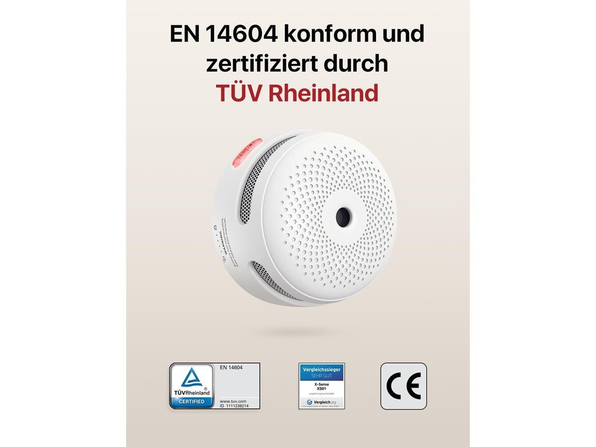 X-SENSE XS01 Rauchmelder (10 Jahre Lebensdauer, 85 Dezibel-Sirene)