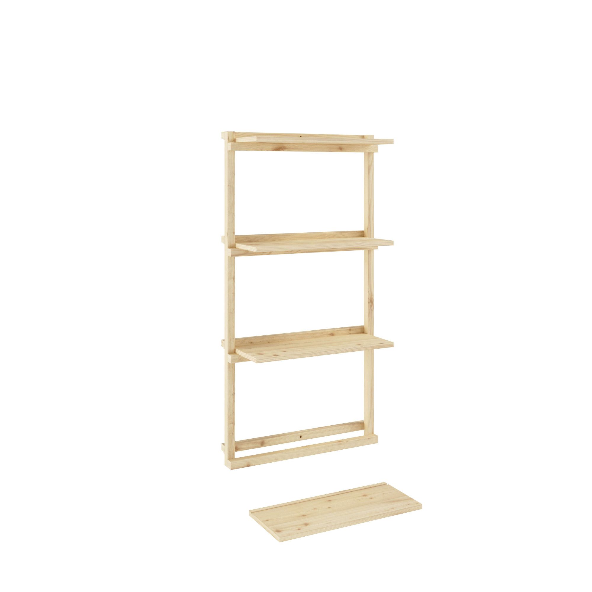 Karup Design Wandregal Groove Shelving Narrow, Wandregal, Aufbewahrung, Deko, Platzsparend, inkl. 4 Abnehmbare Regalböden aus FSC®-zertifiziertem Massivholz