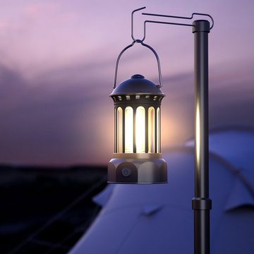 Gontence Außen-Stehlampe Campinglampe Tragbar,Wiederaufladbar Camping Laterne Wasserdicht, ABS Searchlight Retro Barn Light Outdoor-Produkte