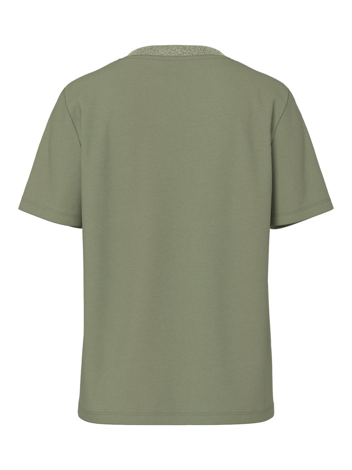 pieces Kurzarmshirt PCRIA SS LUREX NECK TEE JRS NOOS BC mit Glitzerdetail