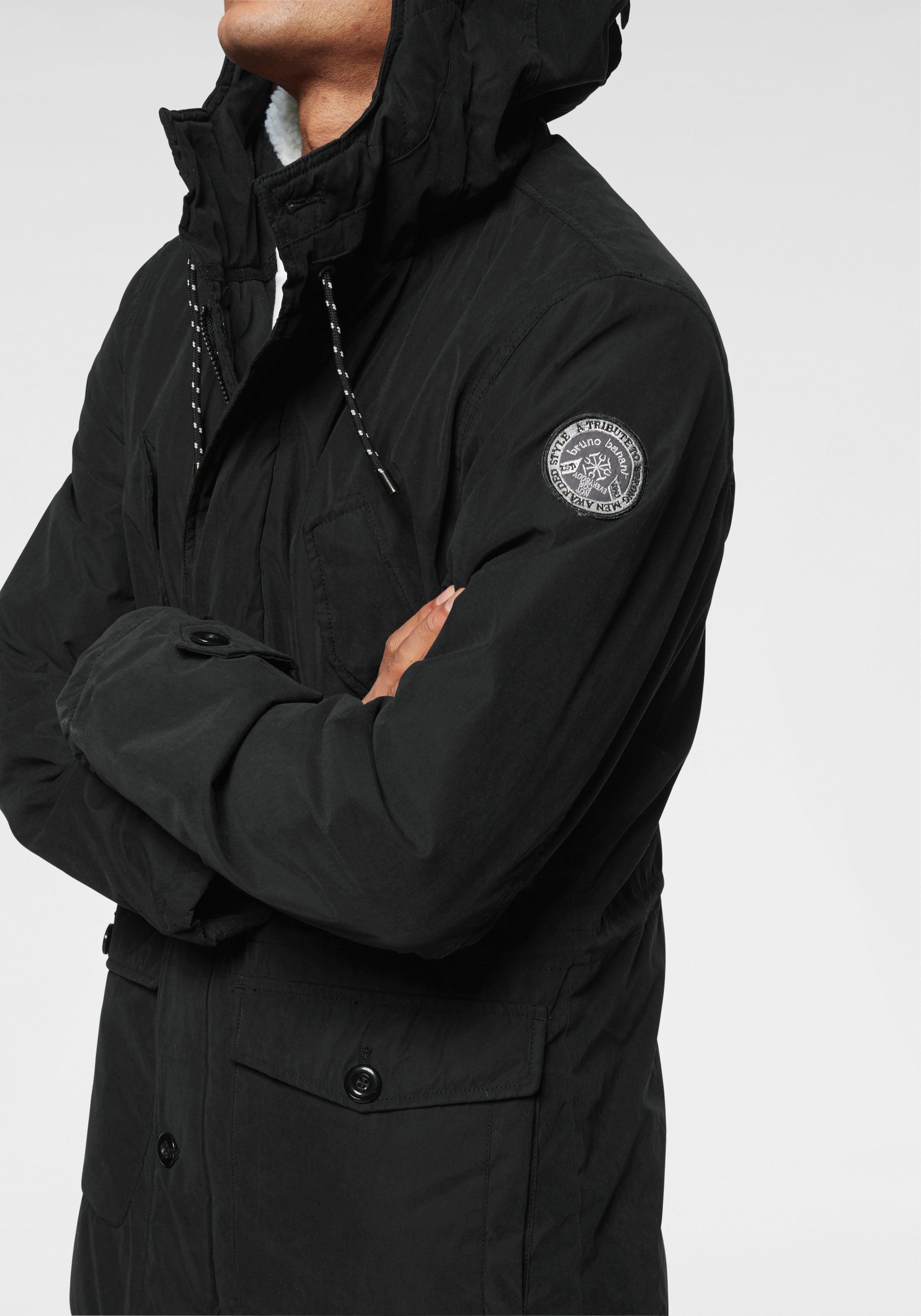 Bruno Banani Parka Winterjacke mit Teddy Fleece gefüttert und anpassbarer Kapuze