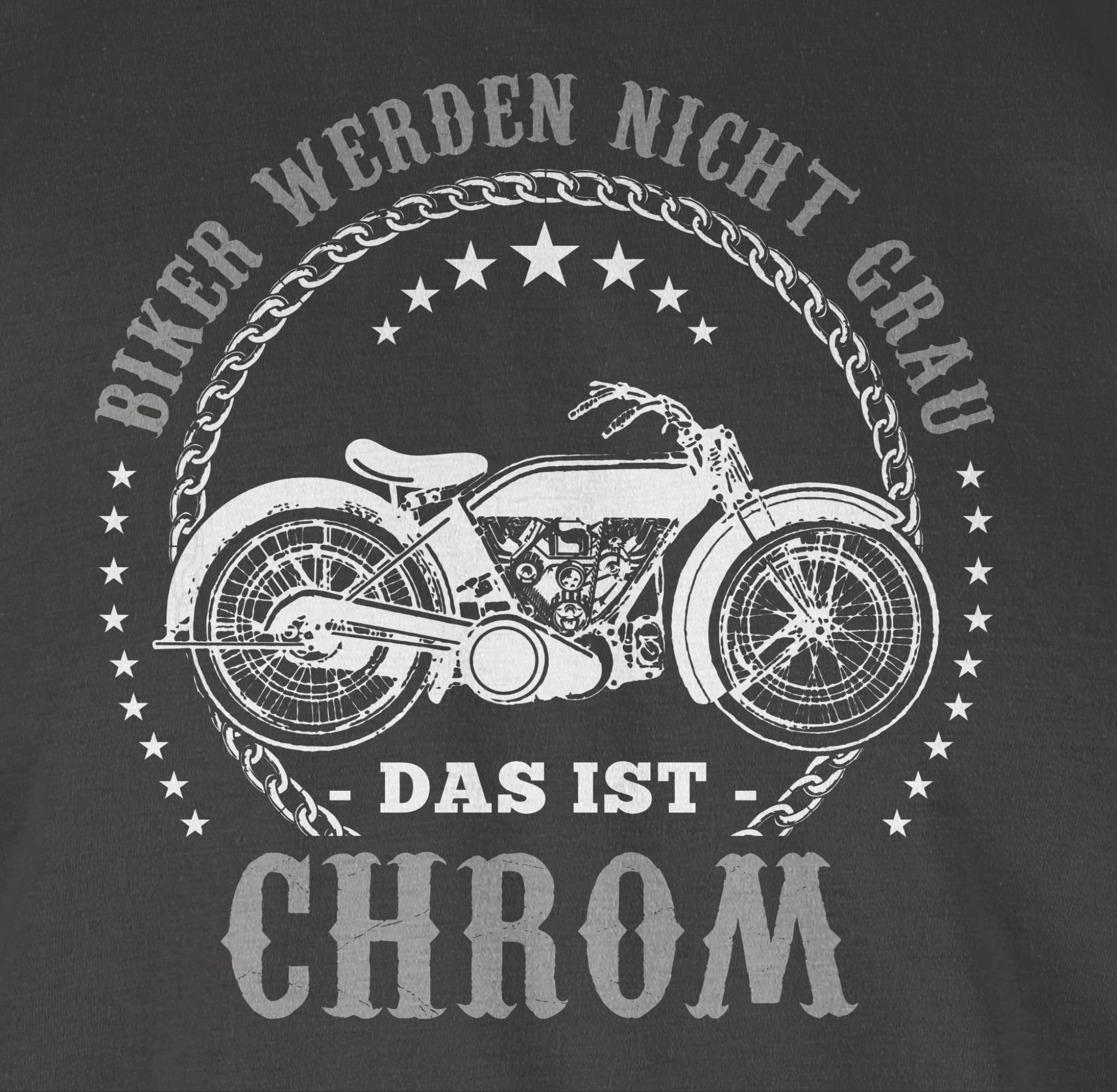Biker - T-Shirt nicht grau Biker 02 Dunkelgrau Shirtracer werden Motorrad Chrom