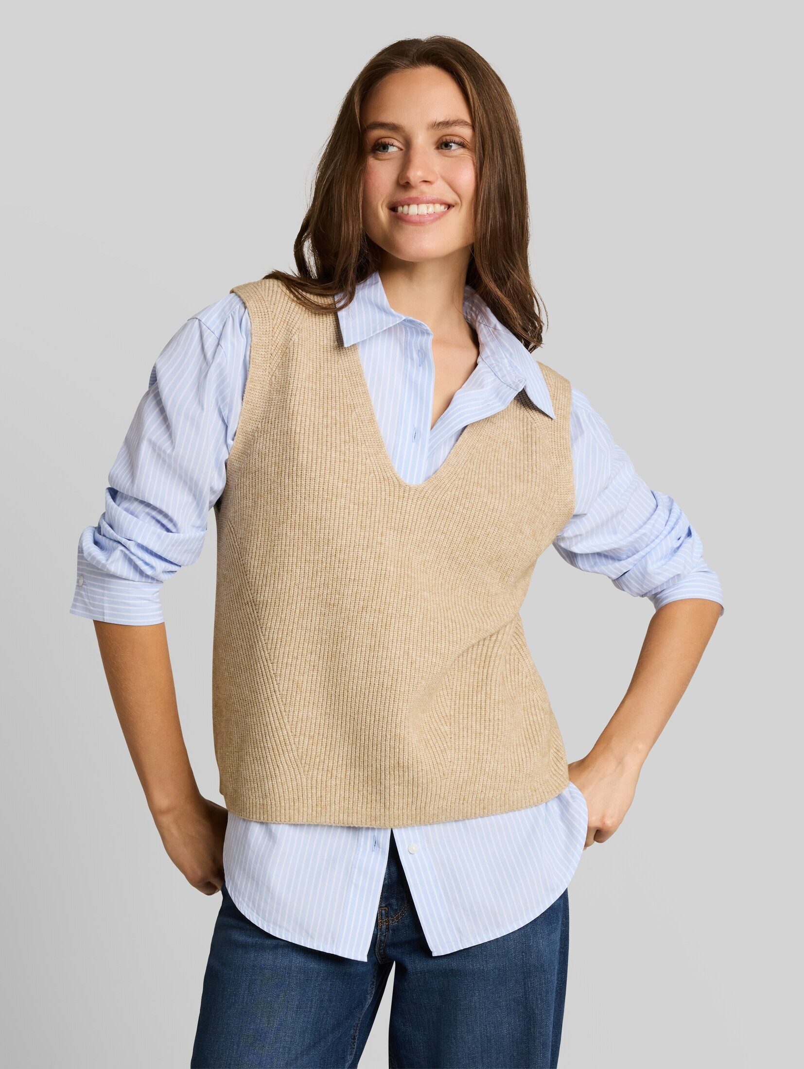 TOM TAILOR Strickpullover Pullover & Strickjacken Pullunder mit V-Ausschnitt