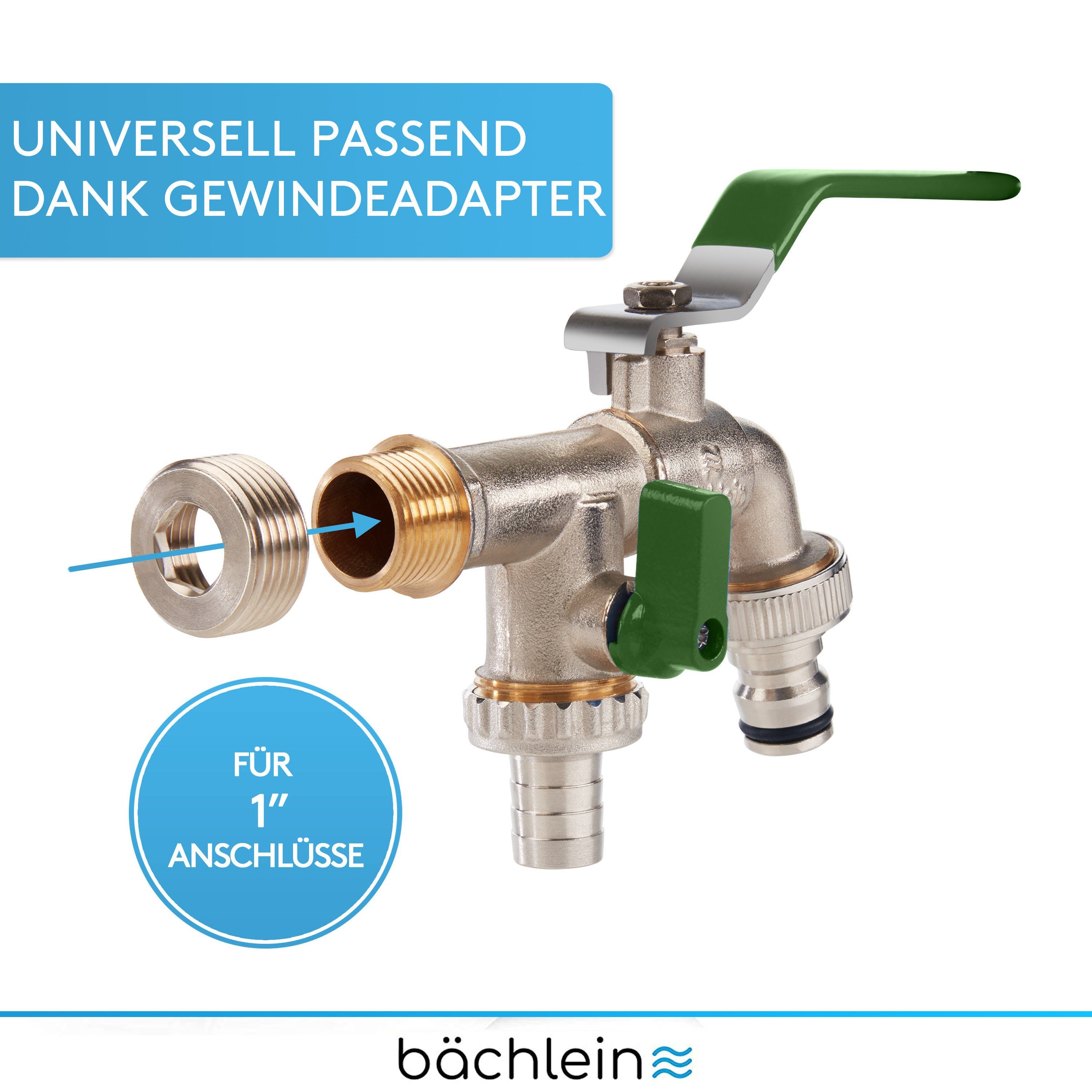 Bächlein Auslaufventil Doppel-Wasserhahn für den Garten