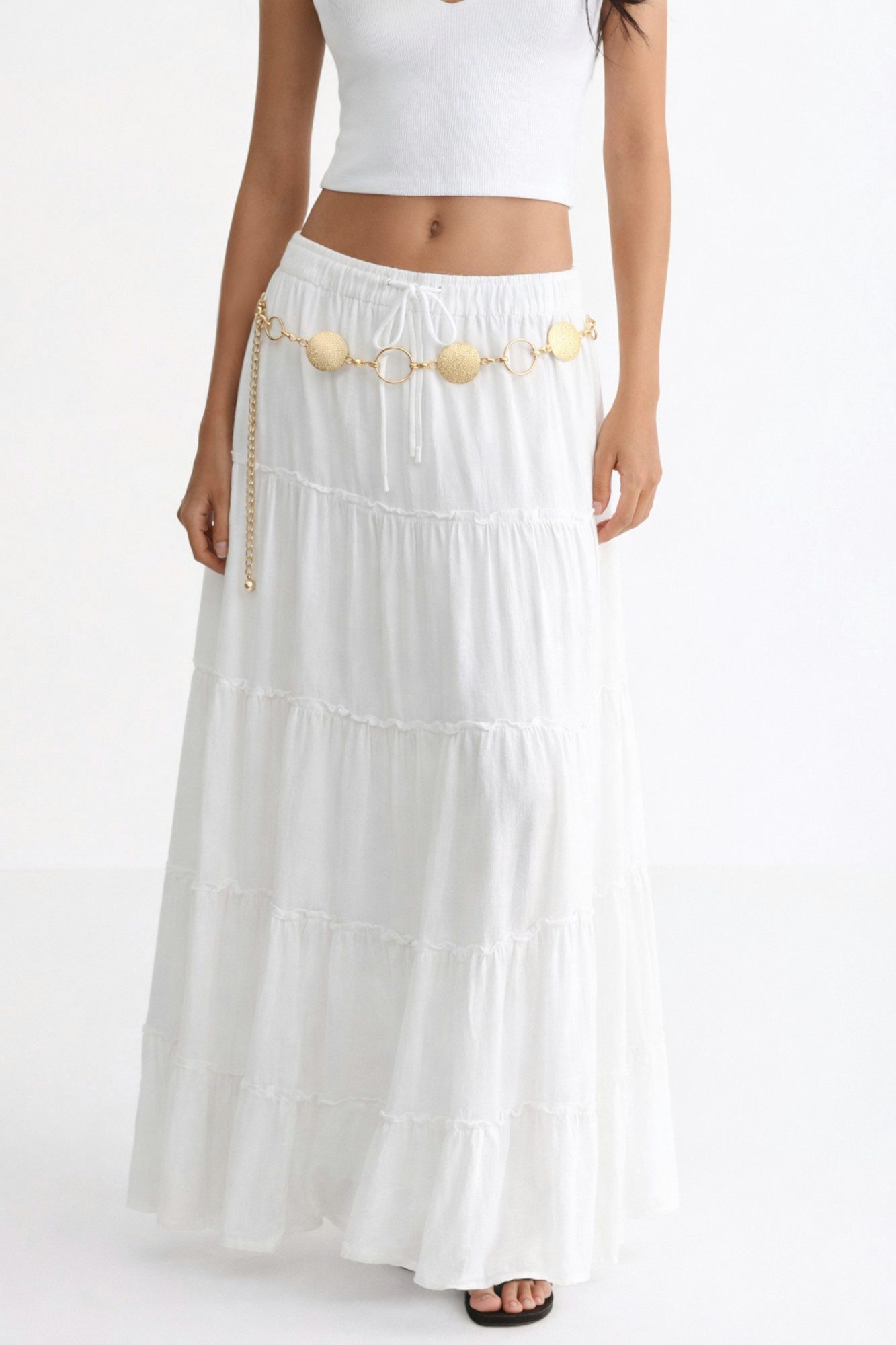 Ella Jonte Kettengürtel gold Ringe 60er 70er Ketten Gürtel verstellbar Vintage