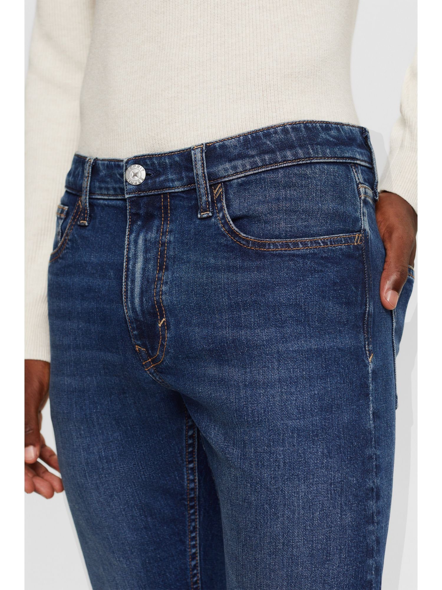 mit Bundhöhe mittlerer Jeans Schmale Slim-fit-Jeans Esprit