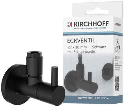 Kirchhoff Absperrventil, Universal Eckventil mit Schnellverschluss, ½“, Schwarz matt