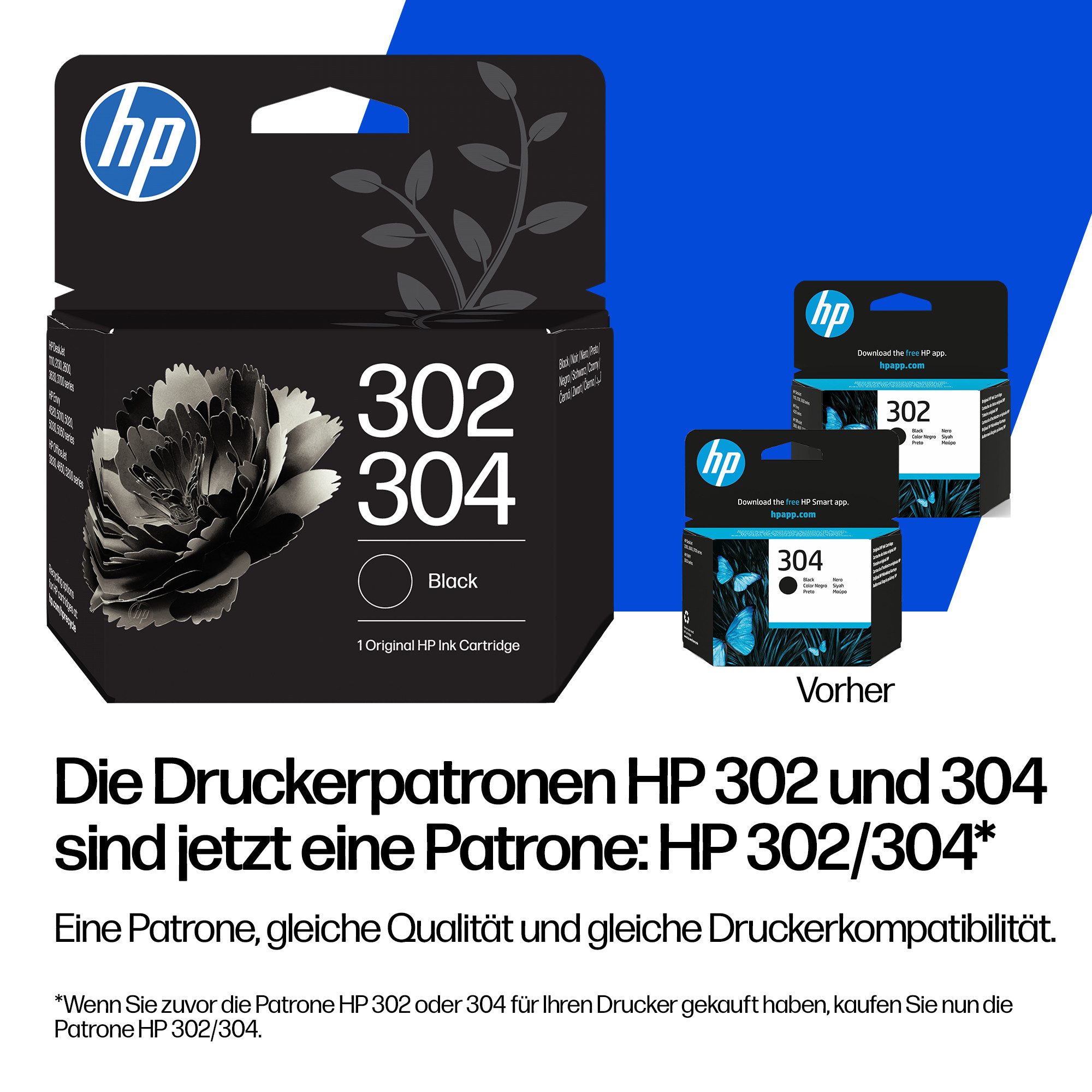 HP original HP Druckerpatrone 302/304 schwarz Tintenpatrone (Packung) – Bild 4 von 5