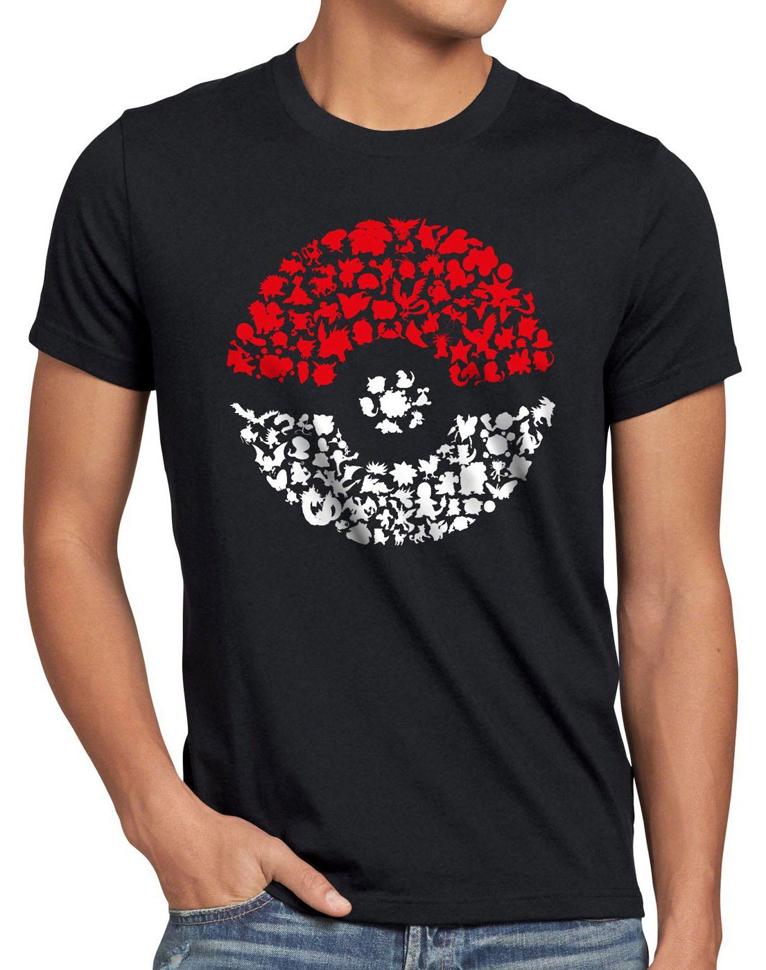 style3 online T-Shirt sie monster Print-Shirt Fang poke spiel ball alle Herren