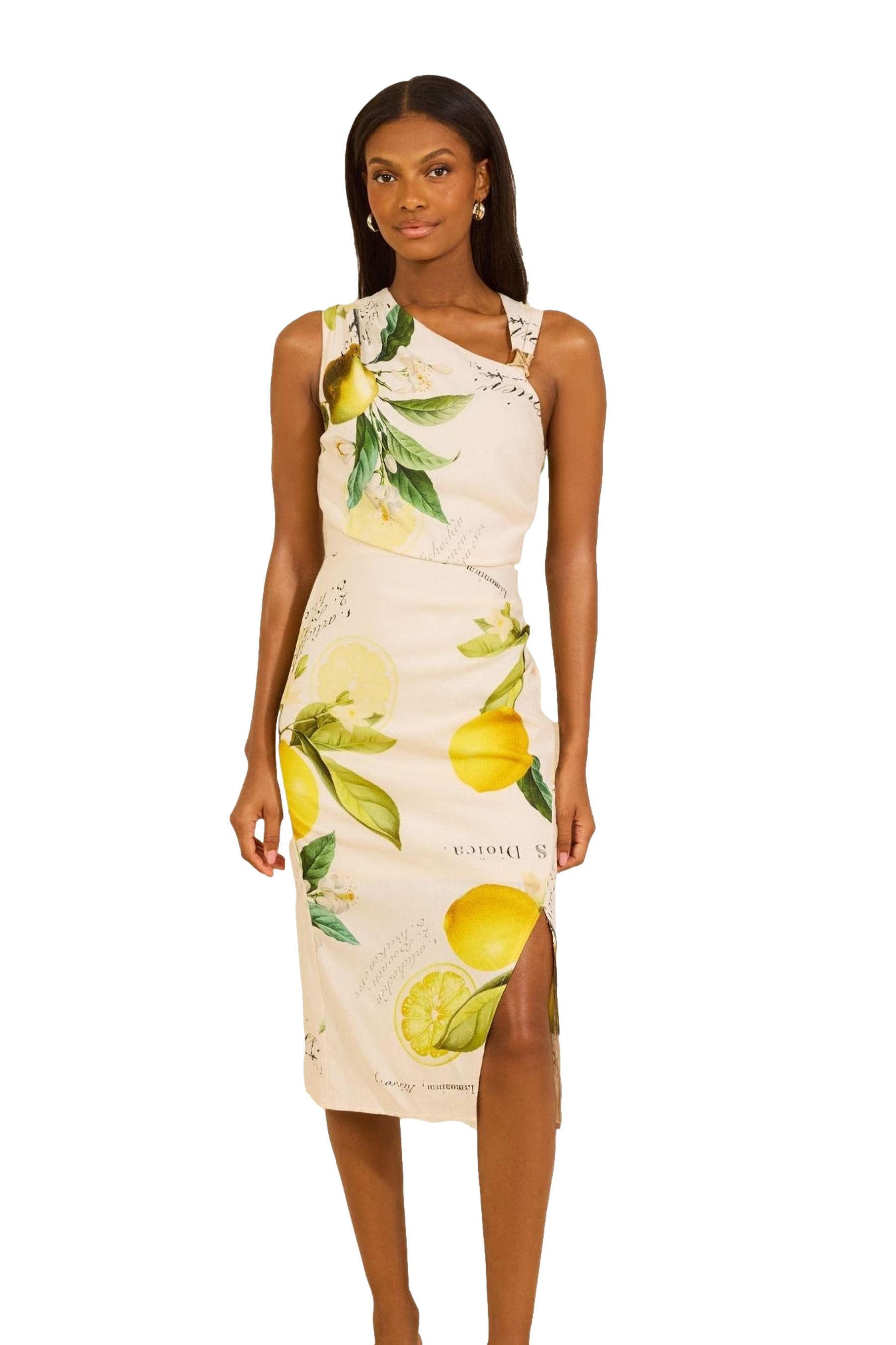 LIPSY Midikleid Lipsy asymmetrisches Bodycon-Midikleid, Kurzgröße (1-tlg)