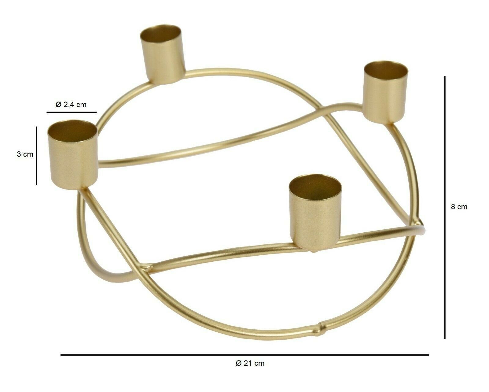 Meinposten Kerzenständer Kerzenhalter gold (1 Kerzenleuchter oder 21 schwarz Adventskranz Ø St) cm