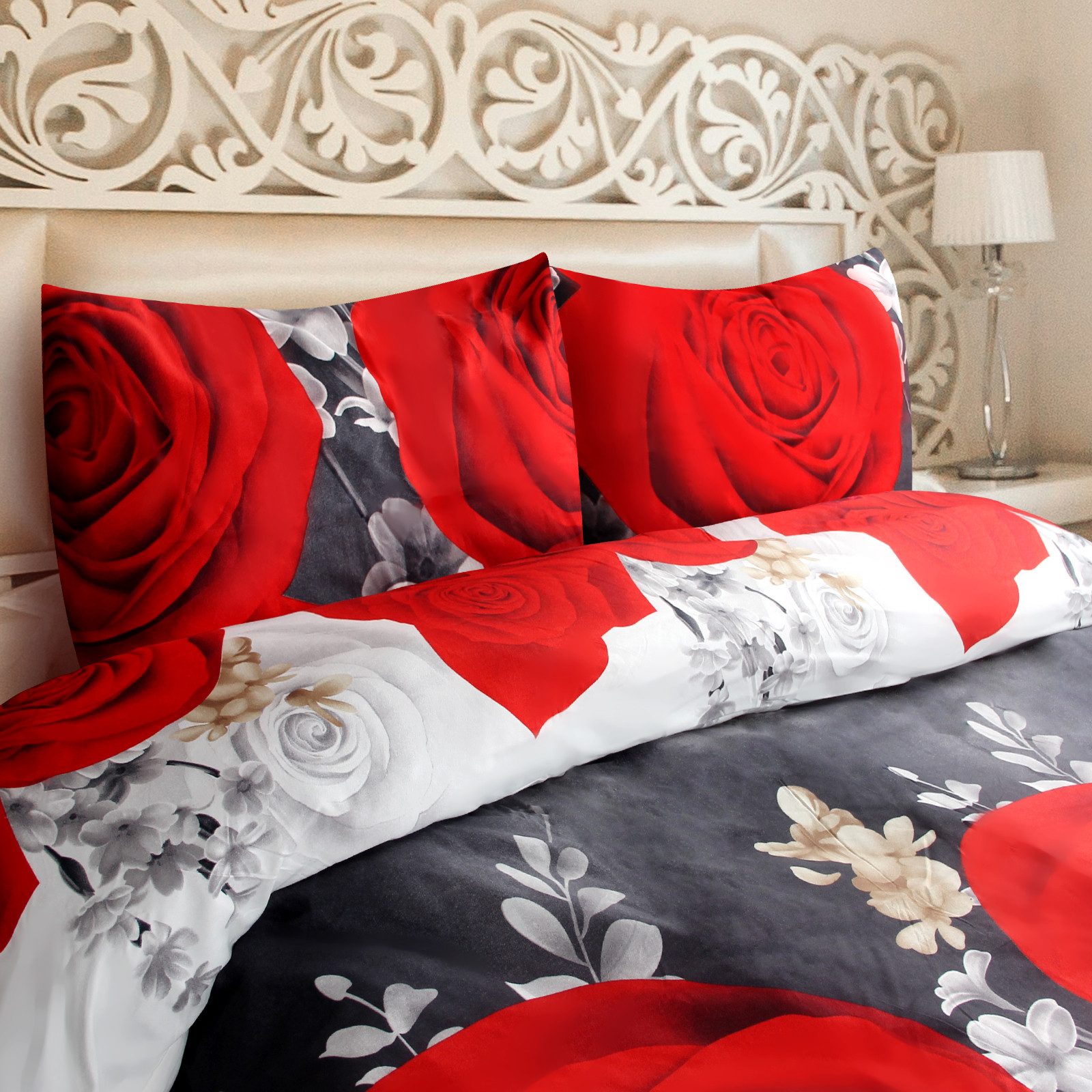 HOMELUX Bettwäsche 220x240 4teilig Bettbezüge 200x220 1er Set mit 50x70 2er Kissenbezüge, 4 teilig, moderne Bettwäsche mit hohe qualität