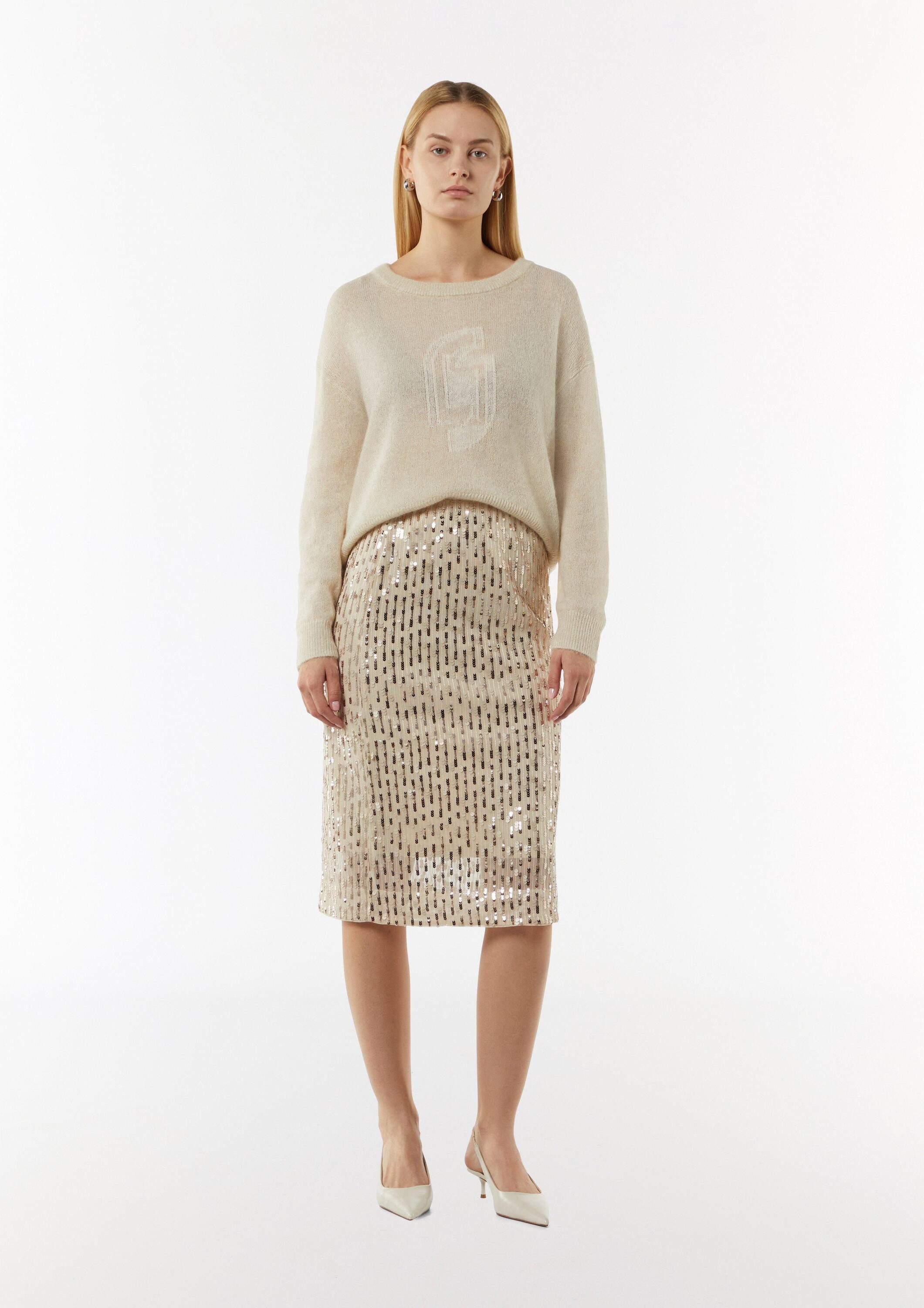 comma Midirock Rock Antaillierter Mesh-Rock mit Jerseyfutter