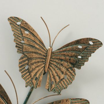 BOLTZE Wanddekoobjekt "Jacoba" aus Metall in gold/braun/grau, Schmetterlinge (1 St)