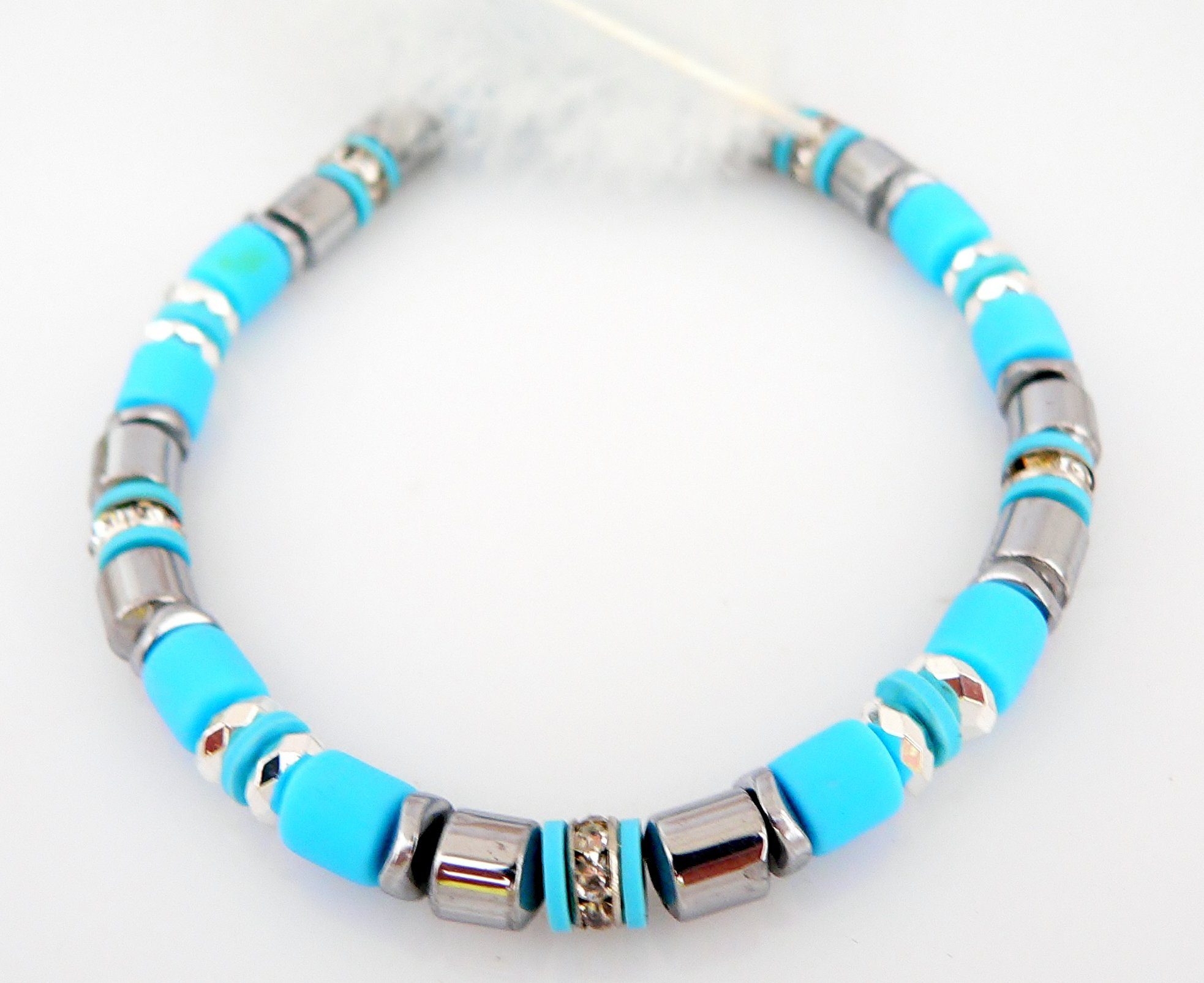 traumschmuck Armband 605aarm Armband Walzen Scheiben türkis Hämatit Strass günstig online kaufen