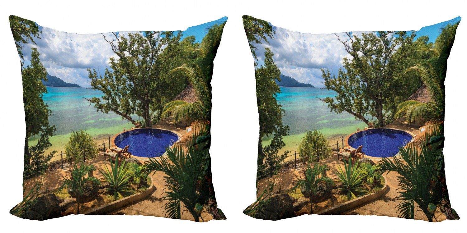 Kissenbezüge Modern Accent Doppelseitiger Digitaldruck, Abakuhaus (2 Stück), Tropisch Exotische Strand-Sommer | Kissenbezüge
