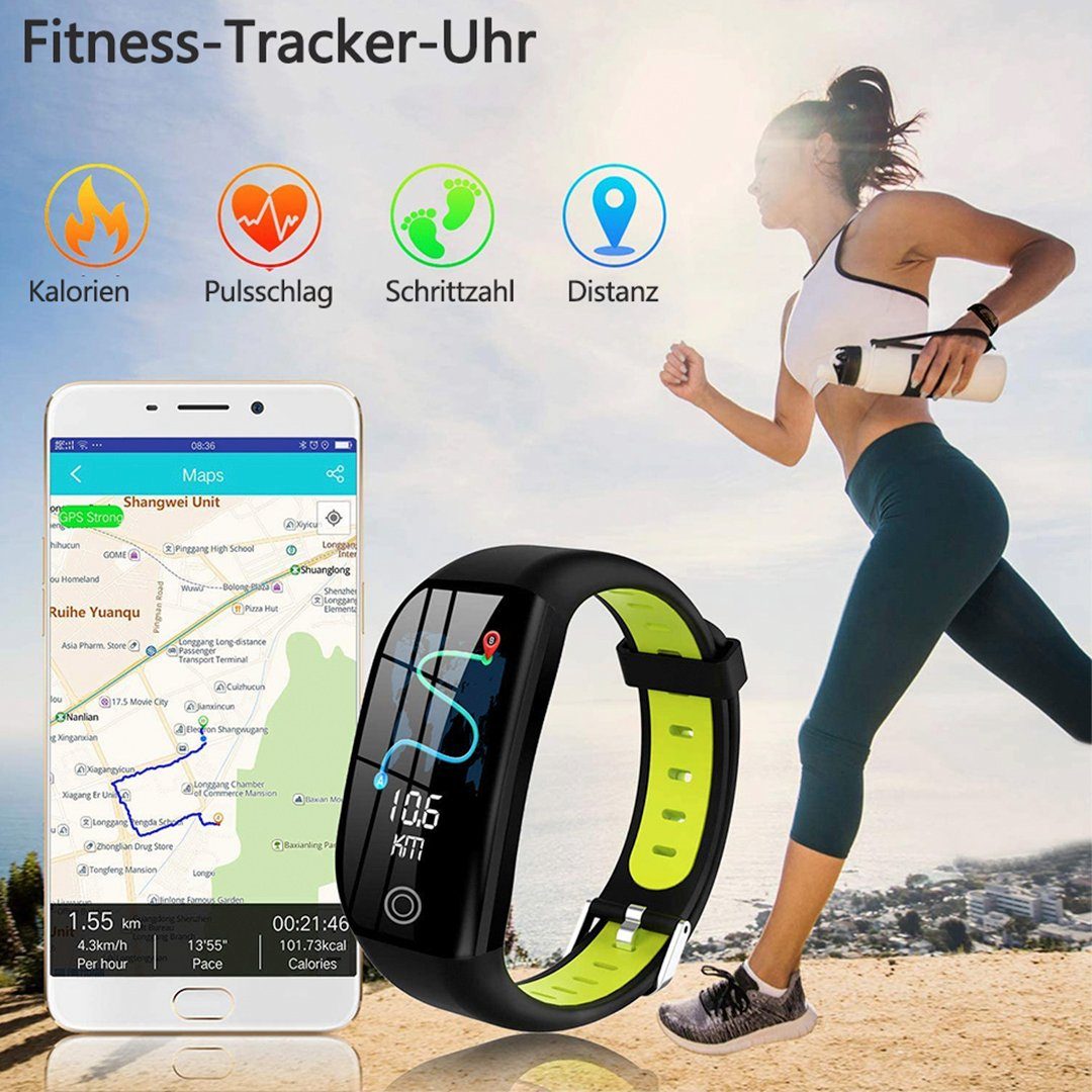 Smartwatch IP68 Sportuhr Armband Pulsuhr Blutdruck Fitness Tracker Android IOS 