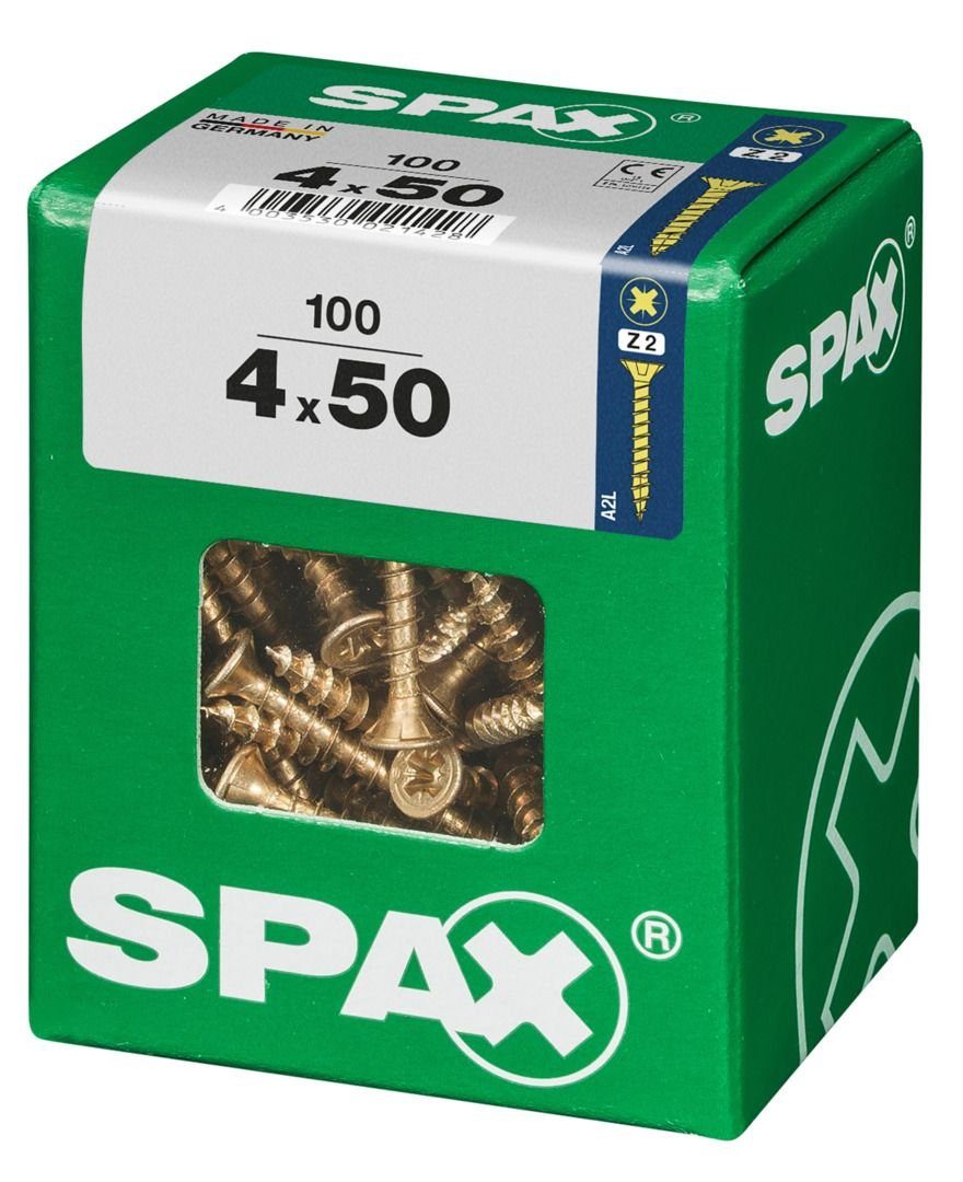 100 mm 2 Universalschrauben PZ x 4.0 50 SPAX - Spax Holzbauschraube